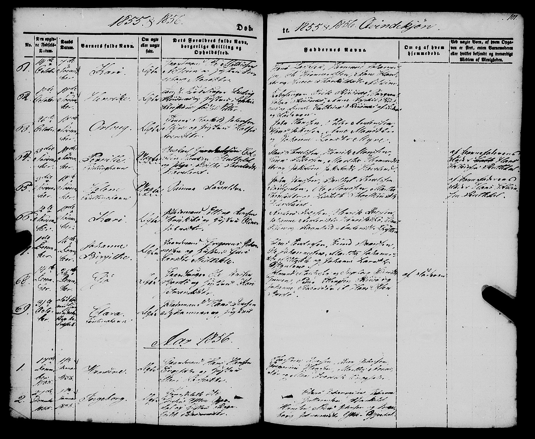 Gulen sokneprestembete, AV/SAB-A-80201/H/Haa/Haaa/L0021: Parish register (official) no. A 21, 1848-1858, p. 101