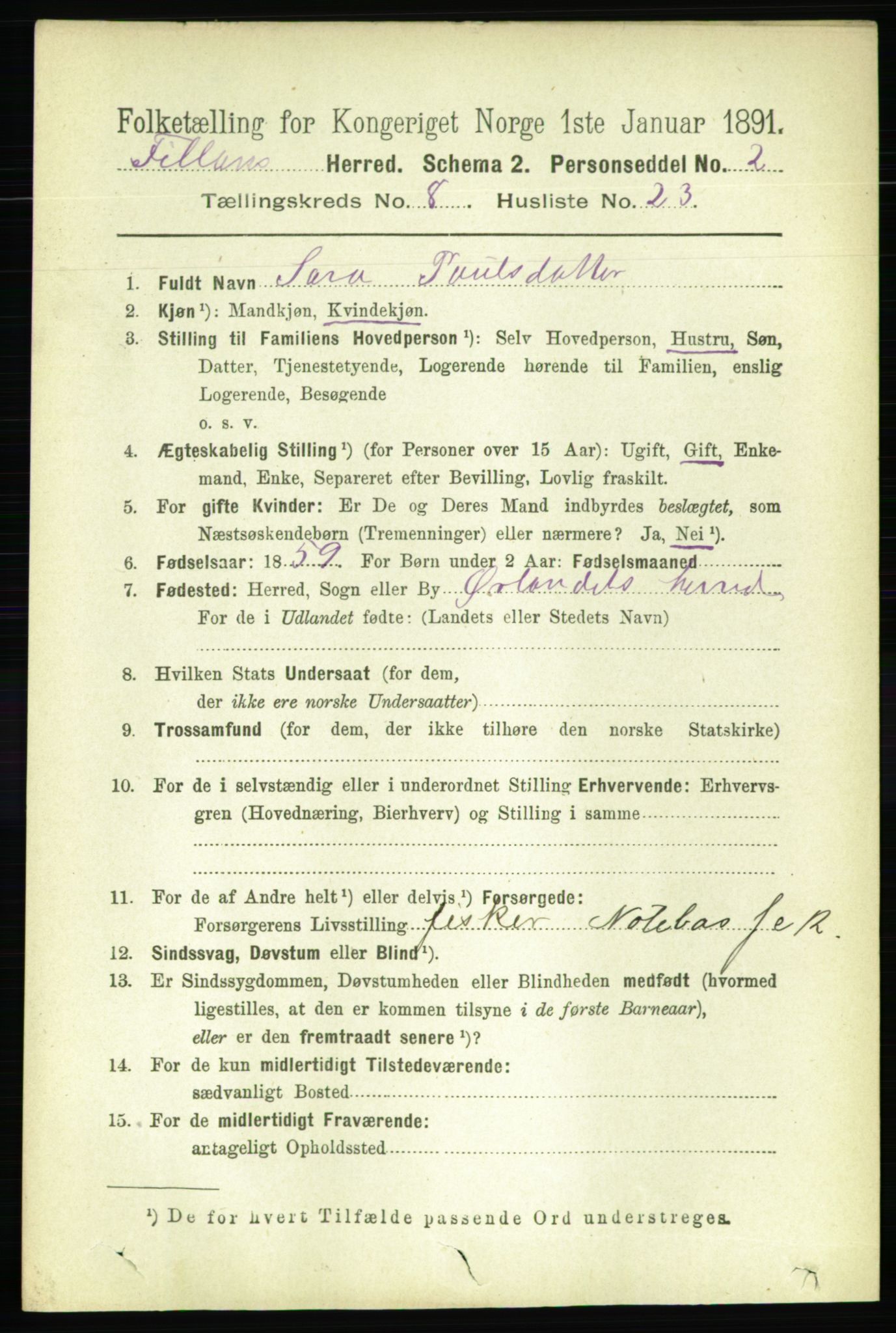 RA, 1891 census for 1616 Fillan, 1891, p. 2016