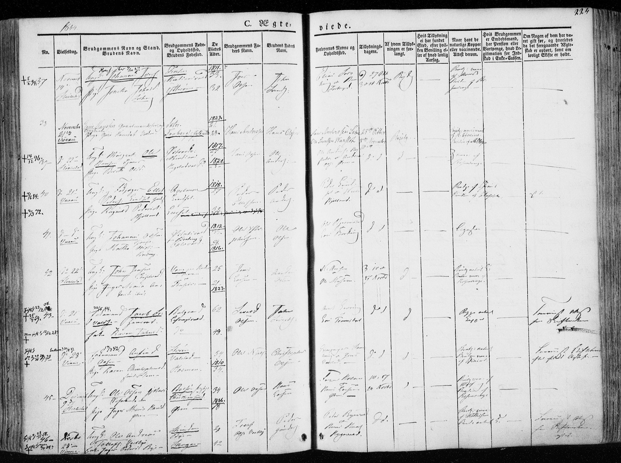 Ministerialprotokoller, klokkerbøker og fødselsregistre - Nord-Trøndelag, SAT/A-1458/723/L0239: Parish register (official) no. 723A08, 1841-1851, p. 224