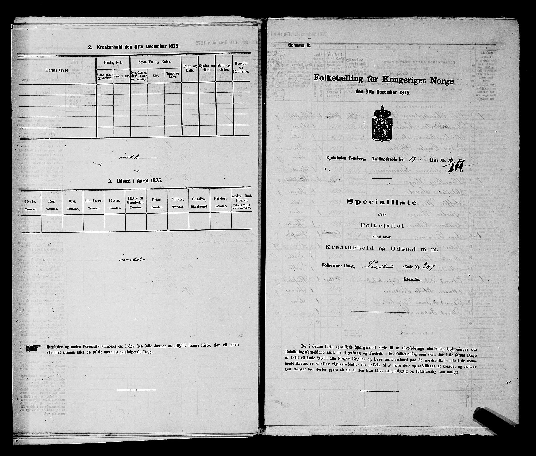 SAKO, 1875 census for 0705P Tønsberg, 1875, p. 414