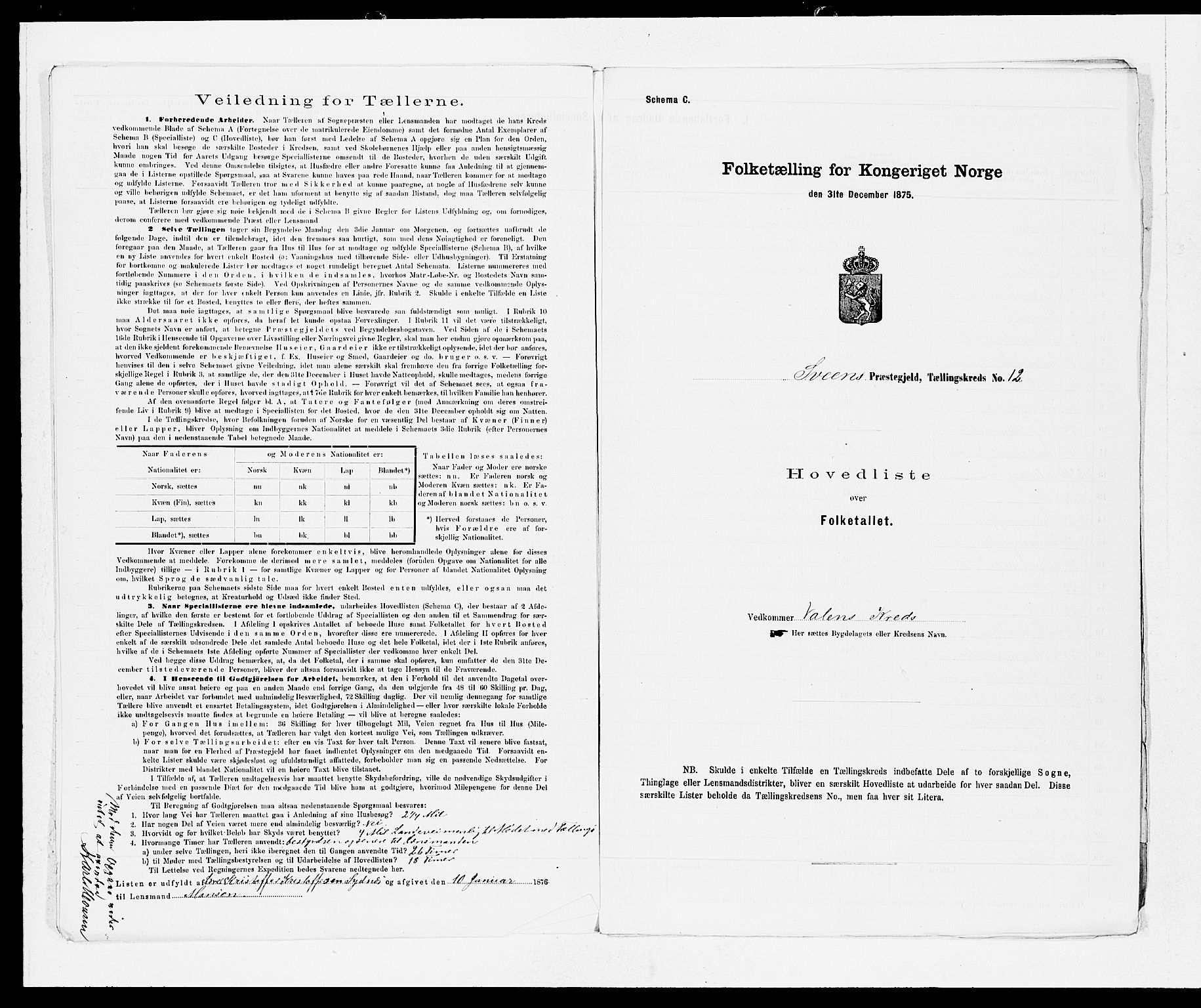 SAB, 1875 census for 1216P Sveio, 1875, p. 43