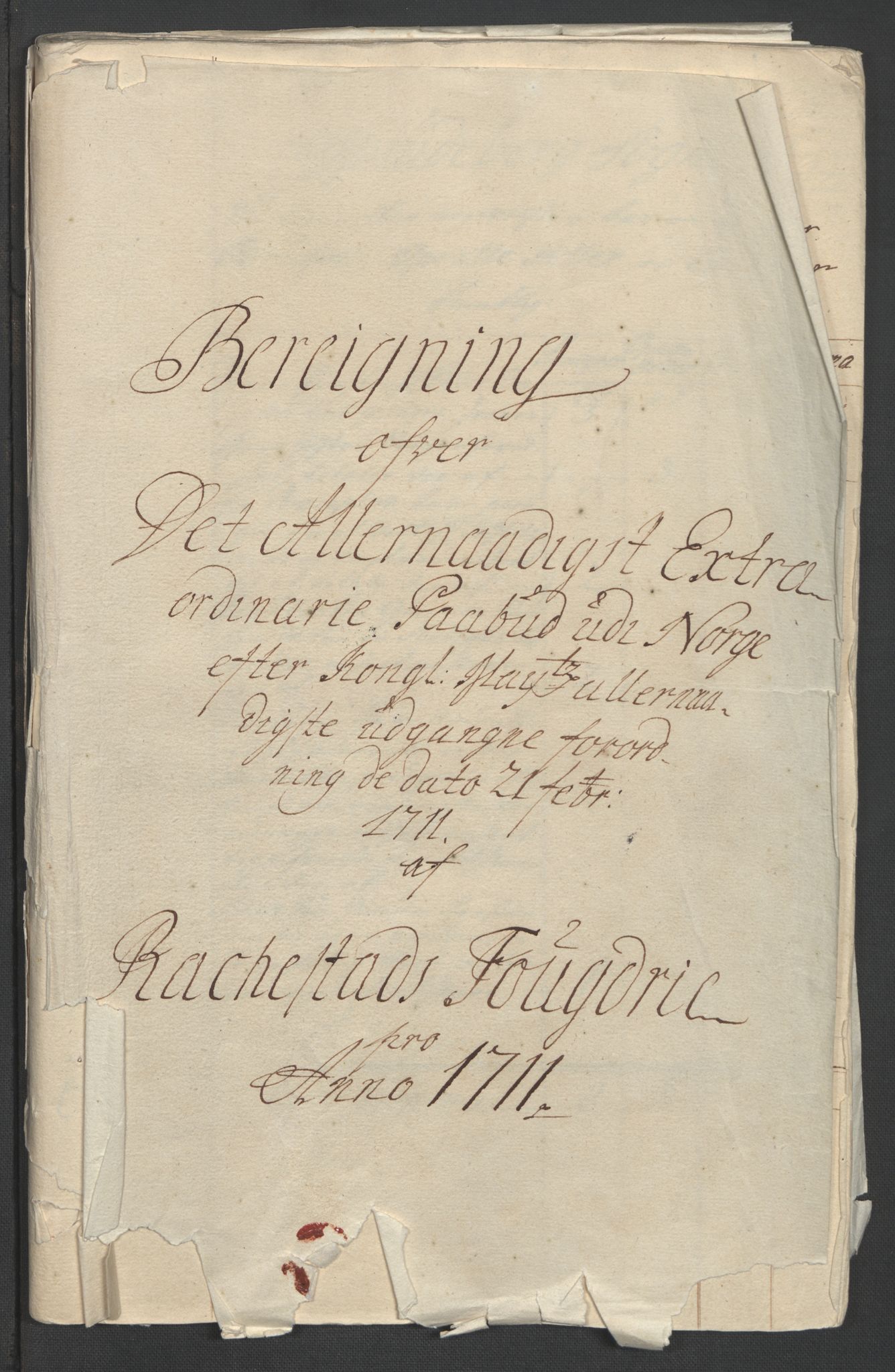 Rentekammeret inntil 1814, Reviderte regnskaper, Fogderegnskap, AV/RA-EA-4092/R07/L0304: Fogderegnskap Rakkestad, Heggen og Frøland, 1711, p. 3