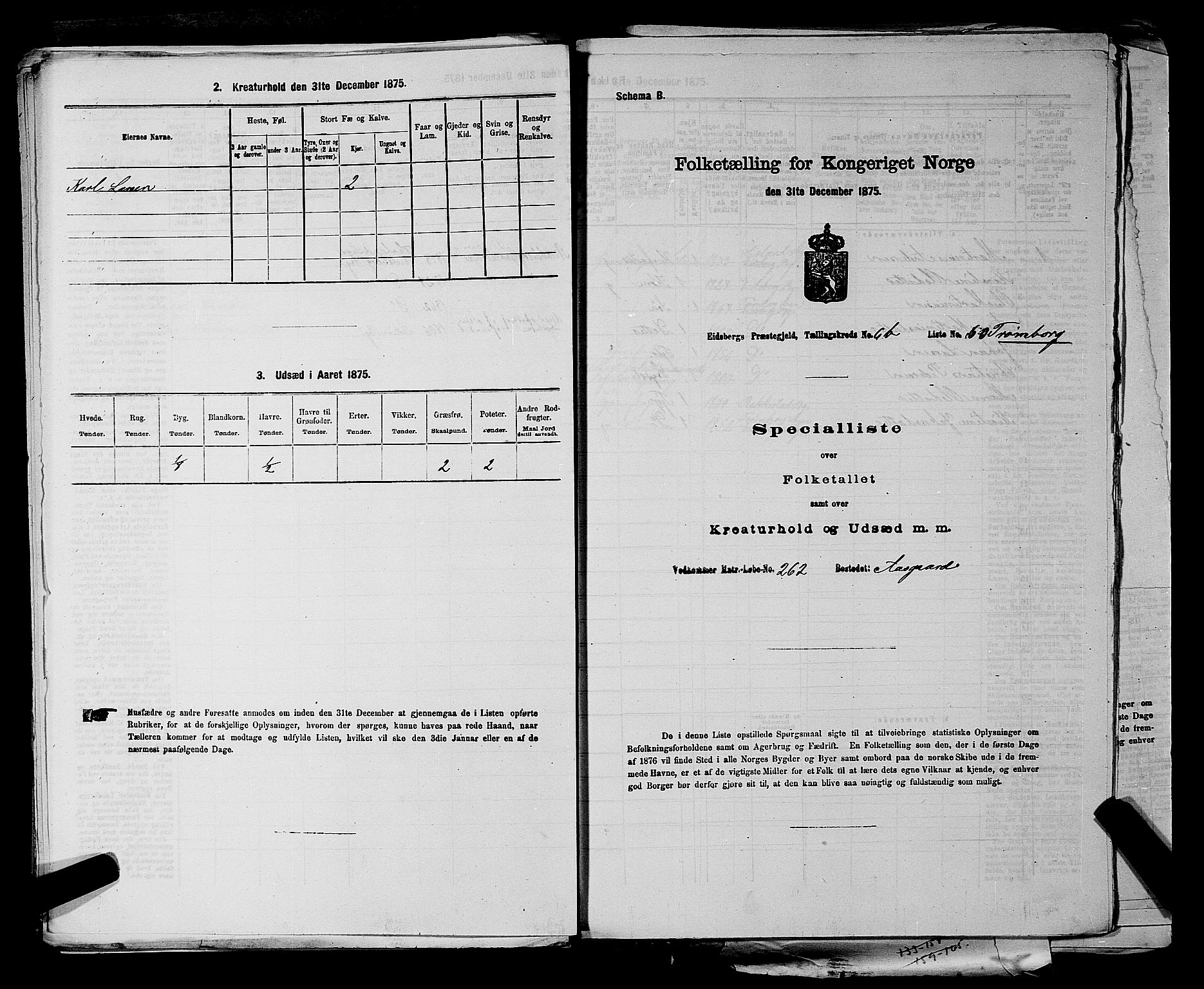 RA, 1875 census for 0125P Eidsberg, 1875, p. 1339