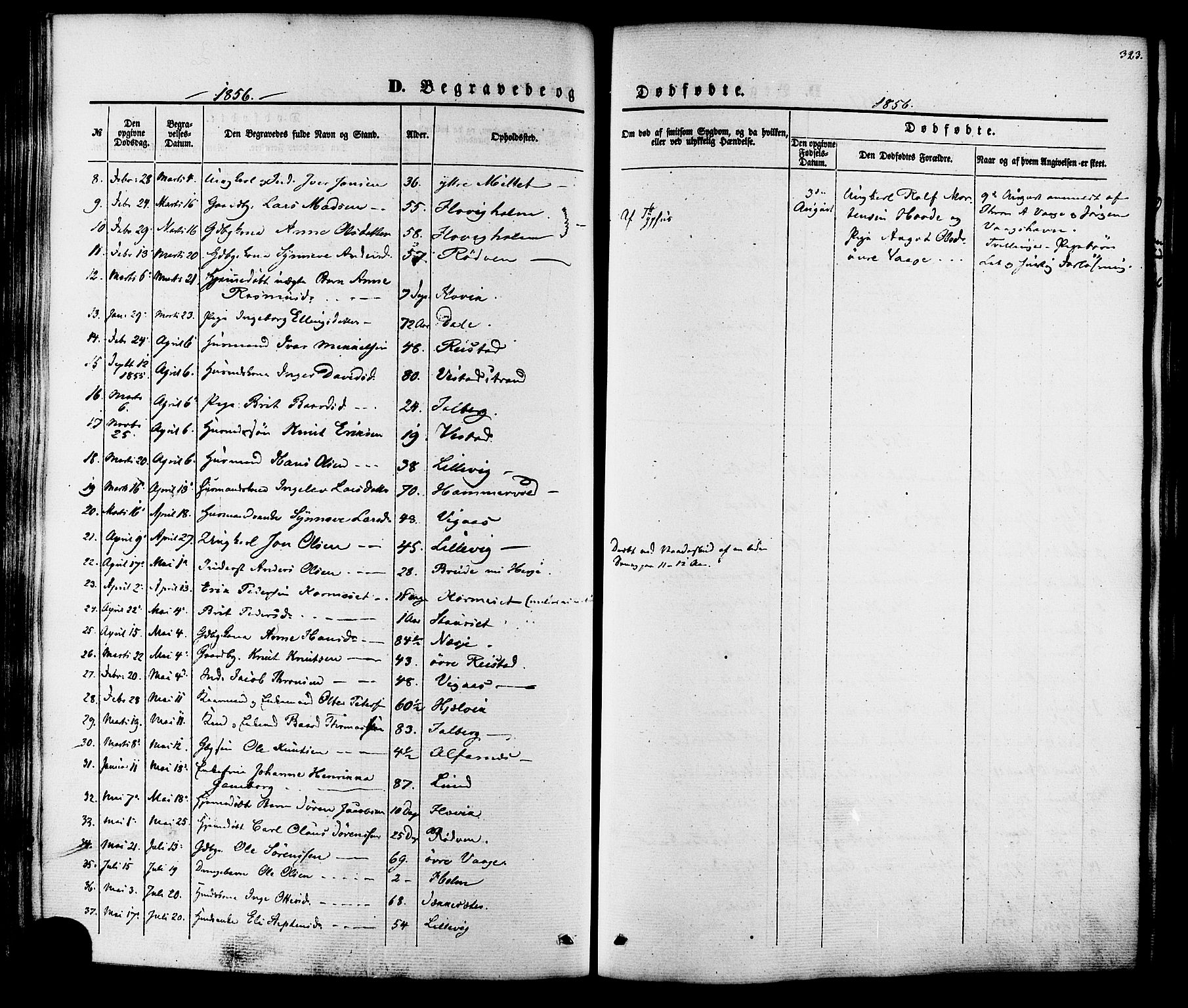 Ministerialprotokoller, klokkerbøker og fødselsregistre - Møre og Romsdal, SAT/A-1454/547/L0603: Parish register (official) no. 547A05, 1846-1877, p. 323