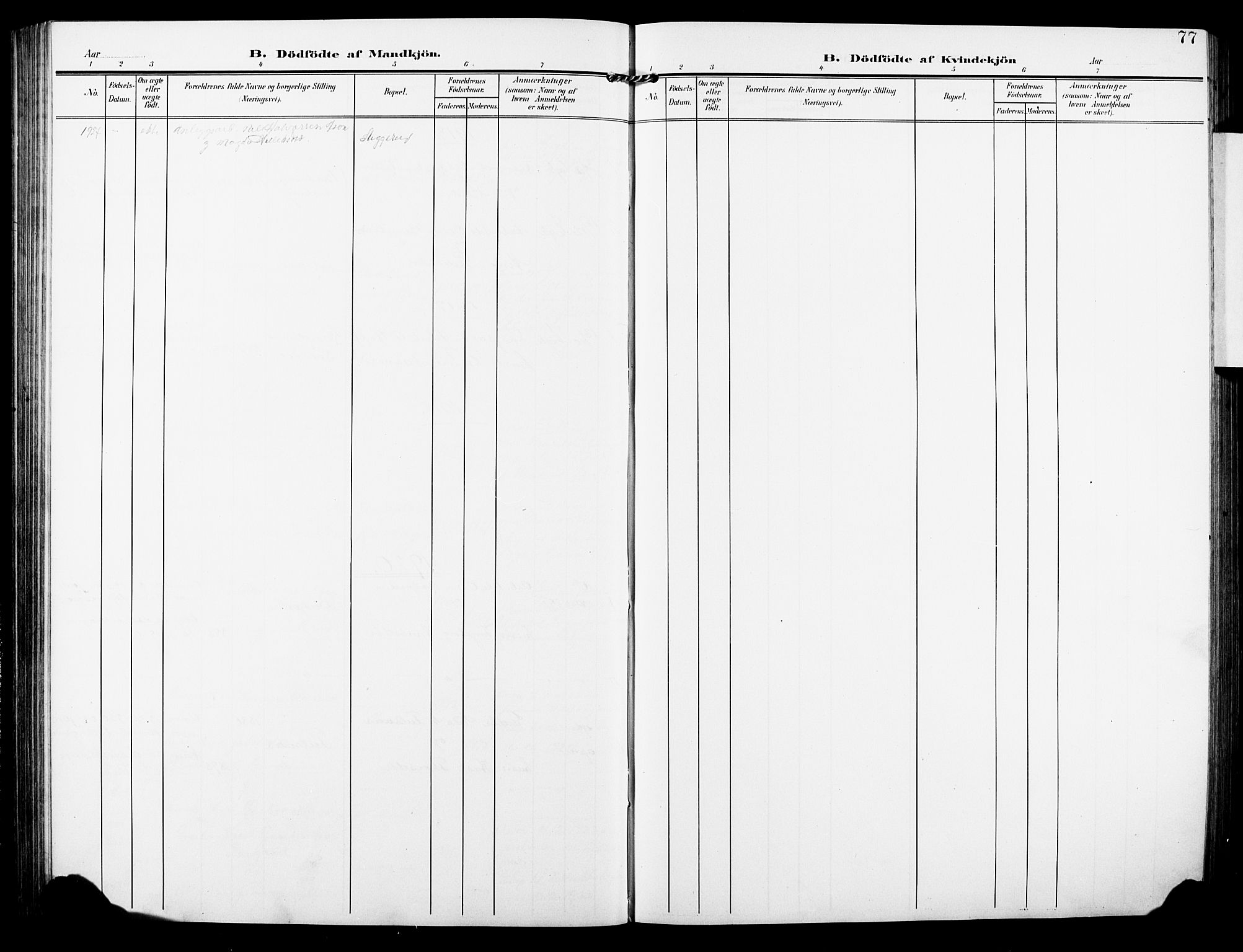 Rollag kirkebøker, AV/SAKO-A-240/G/Ga/L0005: Parish register (copy) no. I 5, 1904-1932, p. 77