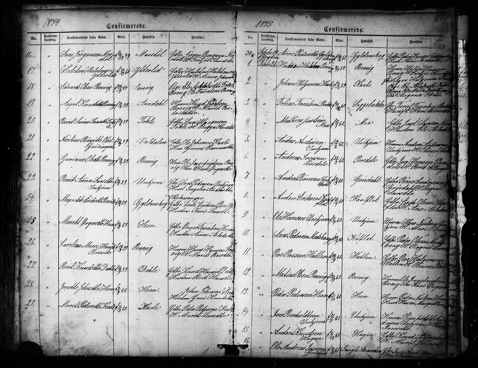 Ministerialprotokoller, klokkerbøker og fødselsregistre - Møre og Romsdal, SAT/A-1454/545/L0588: Parish register (copy) no. 545C02, 1867-1902, p. 153