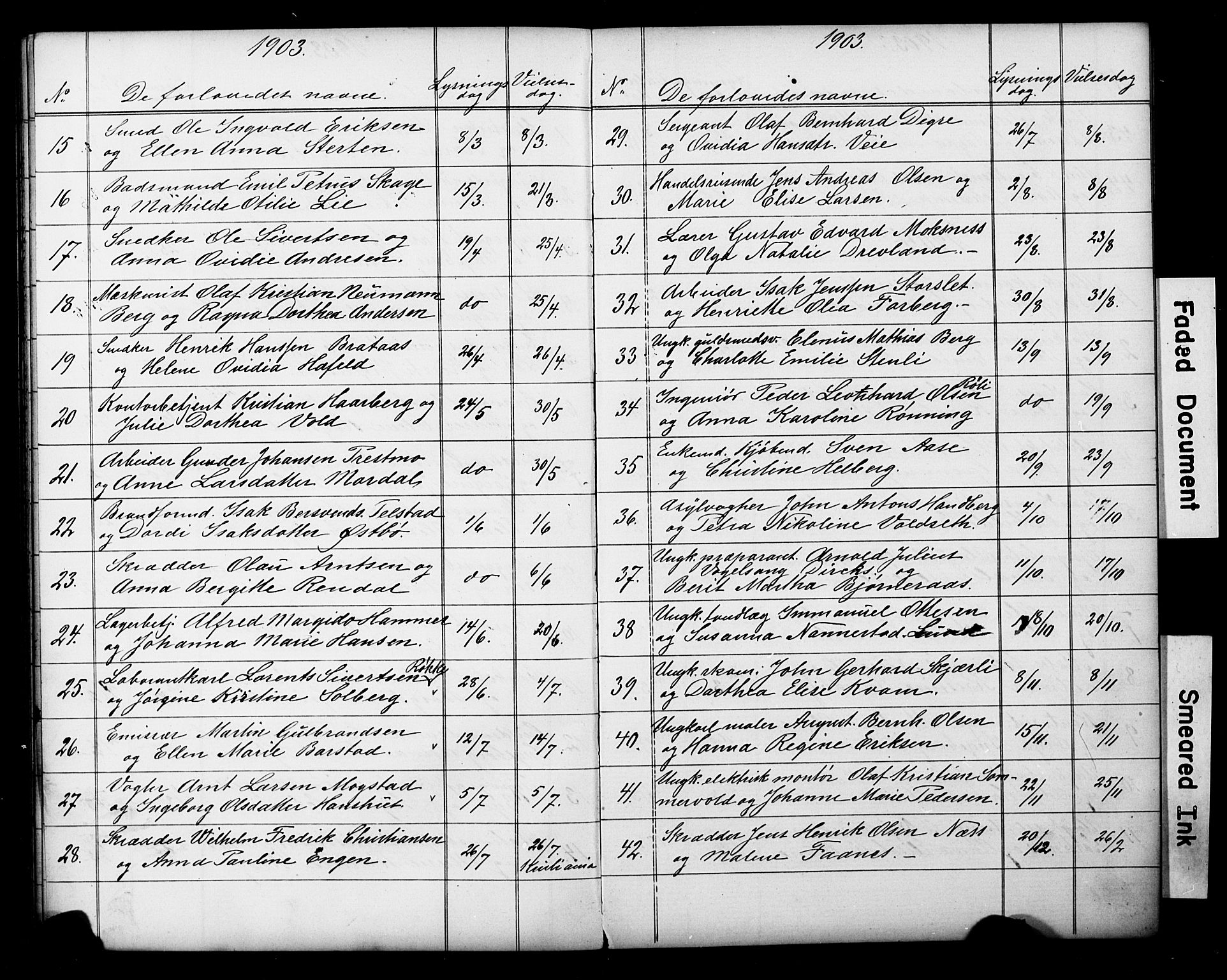 Ministerialprotokoller, klokkerbøker og fødselsregistre - Sør-Trøndelag, AV/SAT-A-1456/601/L0059: Banns register no. 601A27, 1870-1911