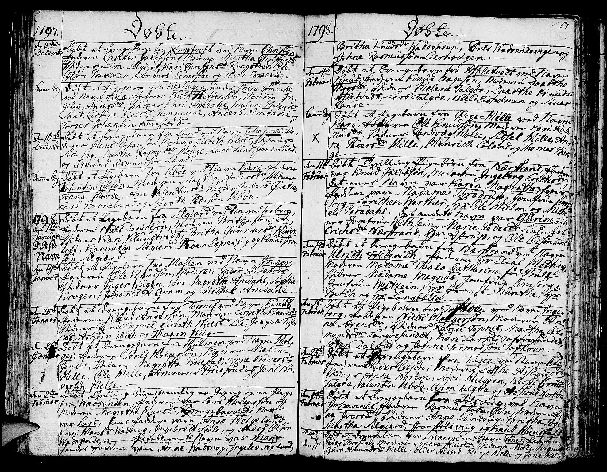 Nedstrand sokneprestkontor, SAST/A-101841/01/IV: Parish register (official) no. A 5, 1795-1816, p. 57