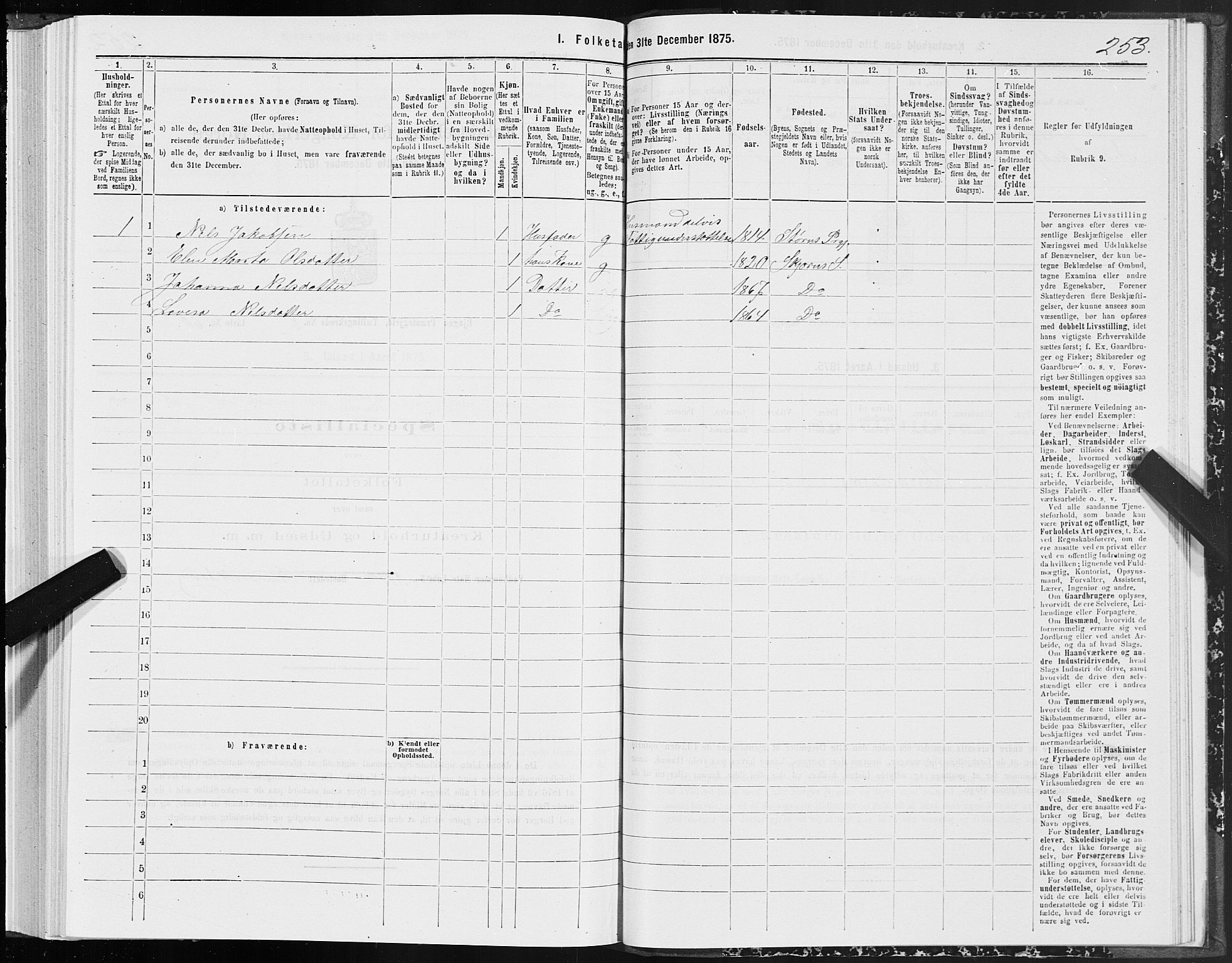 SAT, 1875 census for 1627P Bjugn, 1875, p. 4253