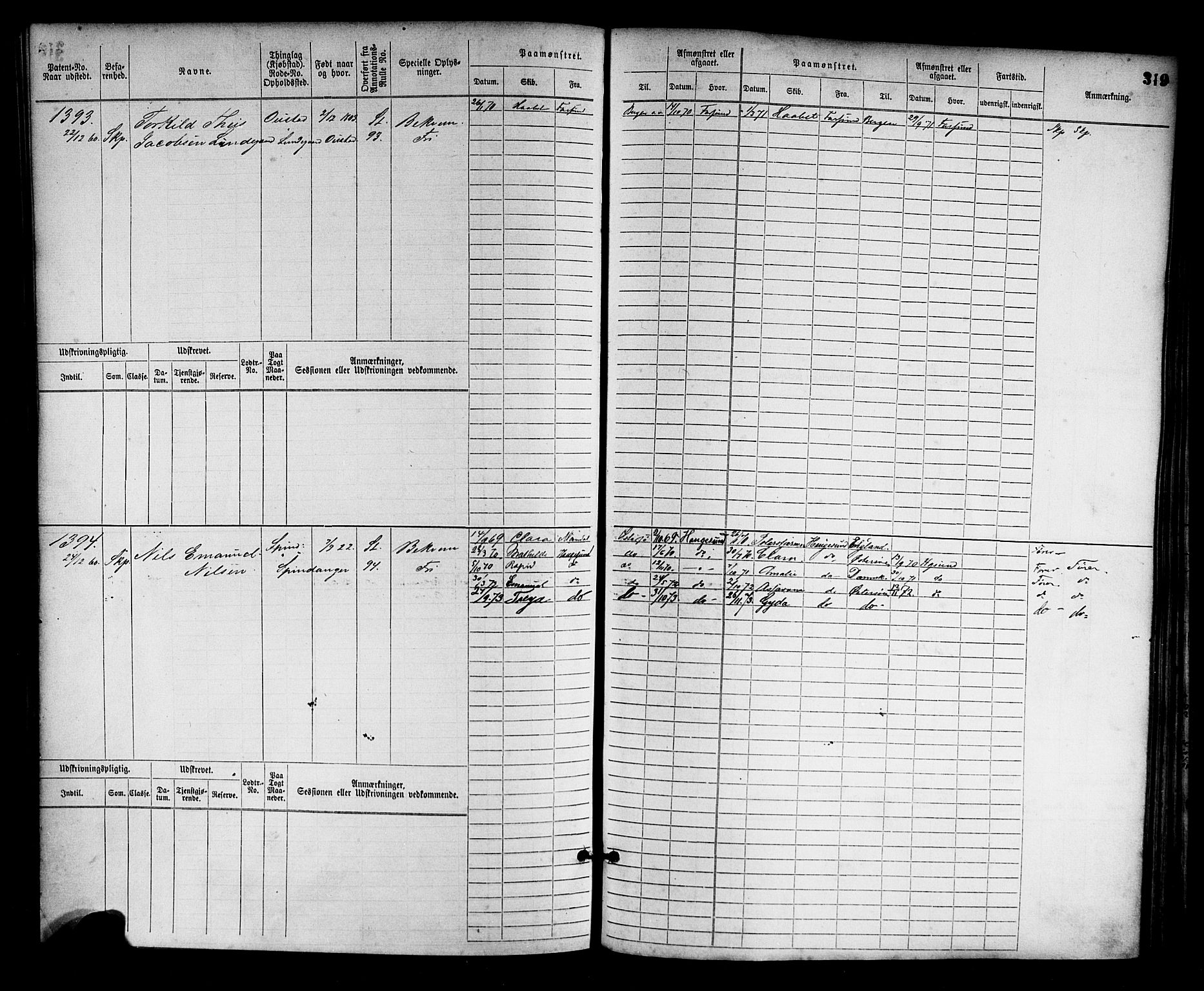 Farsund mønstringskrets, AV/SAK-2031-0017/F/Fb/L0002: Hovedrulle nr 759-1508, M-5, 1868-1900, p. 322