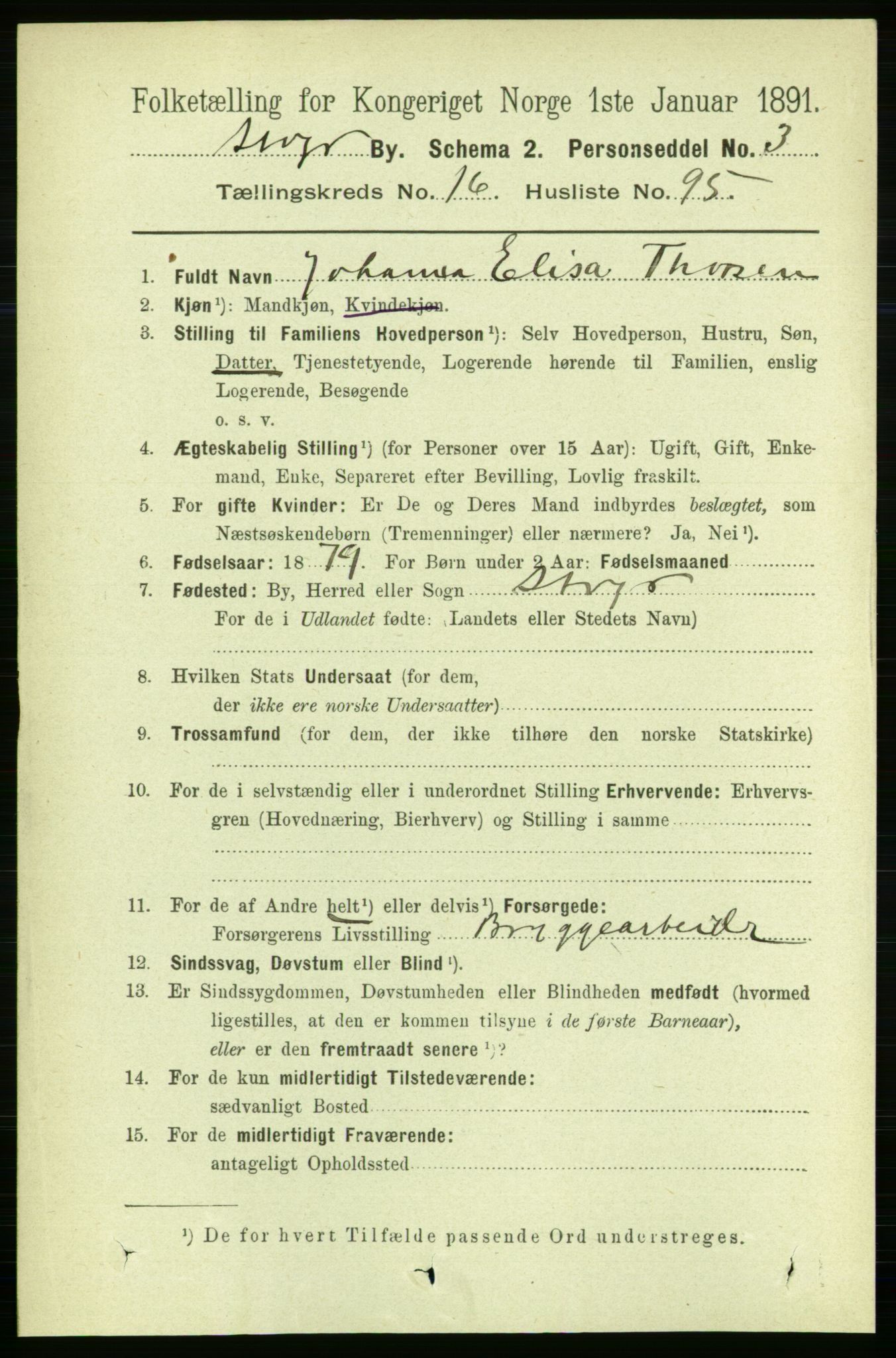 RA, 1891 census for 1103 Stavanger, 1891, p. 19809