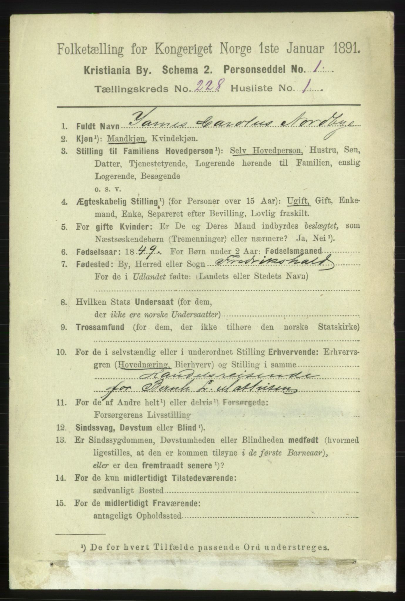 RA, 1891 census for 0301 Kristiania, 1891, p. 139278