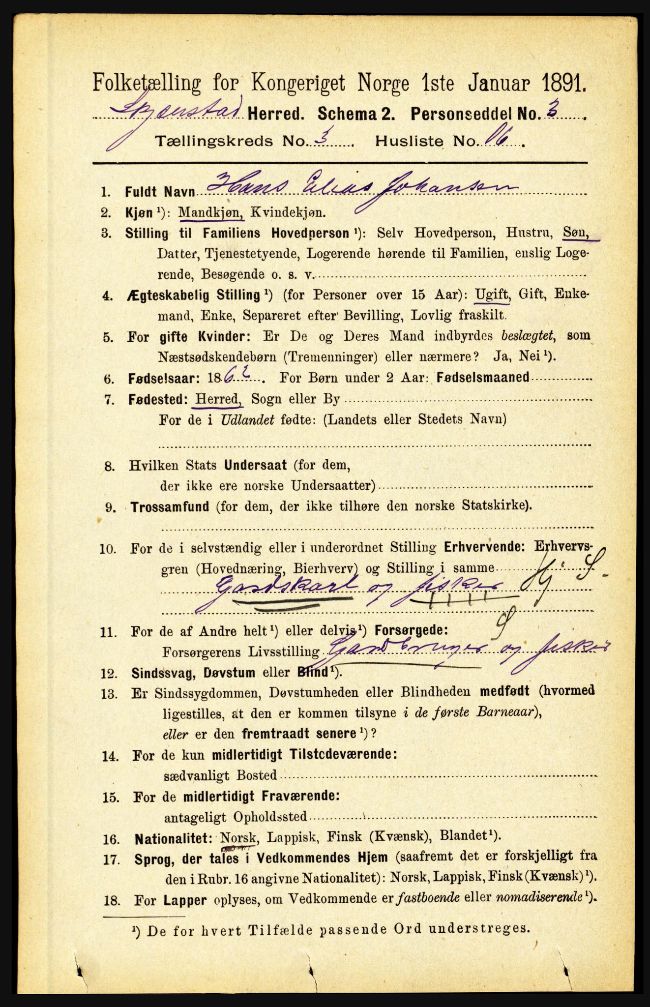 RA, 1891 census for 1842 Skjerstad, 1891, p. 831