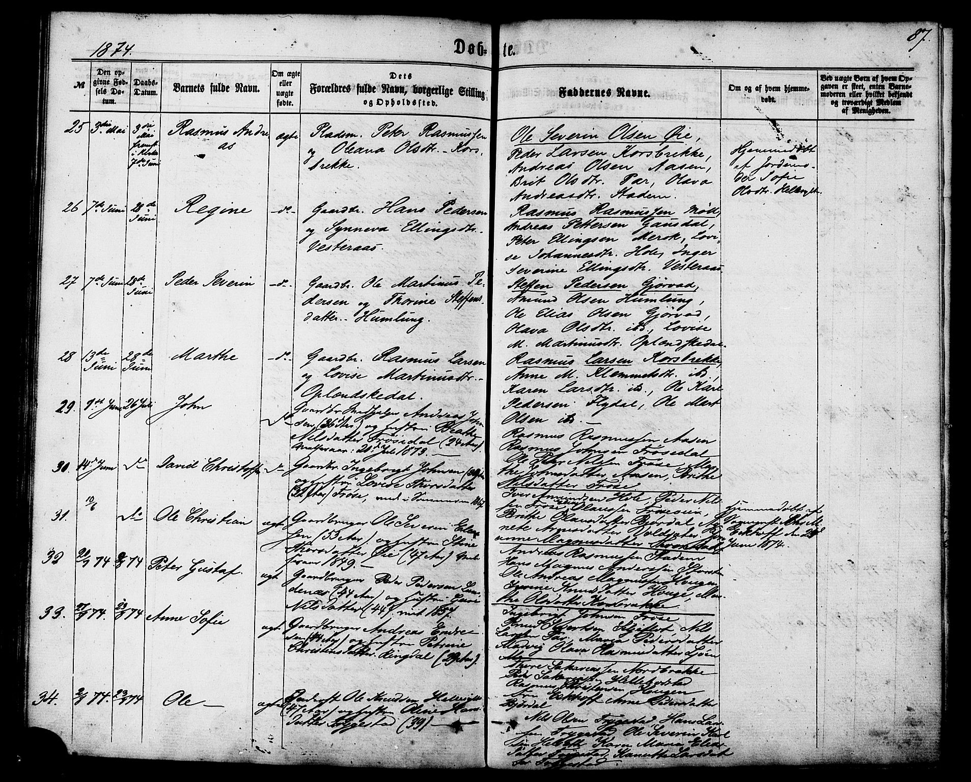 Ministerialprotokoller, klokkerbøker og fødselsregistre - Møre og Romsdal, AV/SAT-A-1454/517/L0226: Parish register (official) no. 517A06, 1862-1881, p. 87