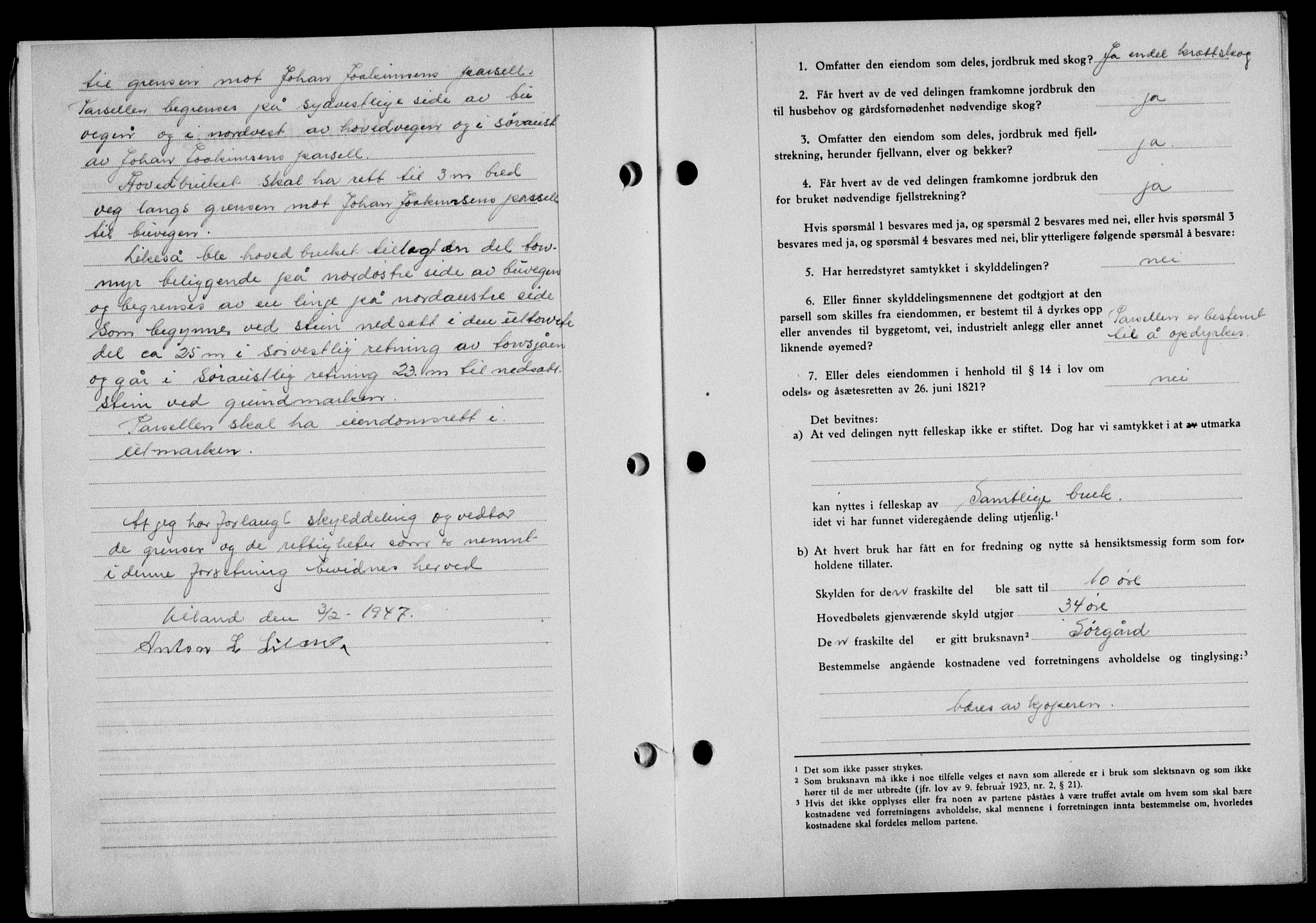 Lofoten sorenskriveri, SAT/A-0017/1/2/2C/L0015a: Mortgage book no. 15a, 1946-1947, Diary no: : 245/1947