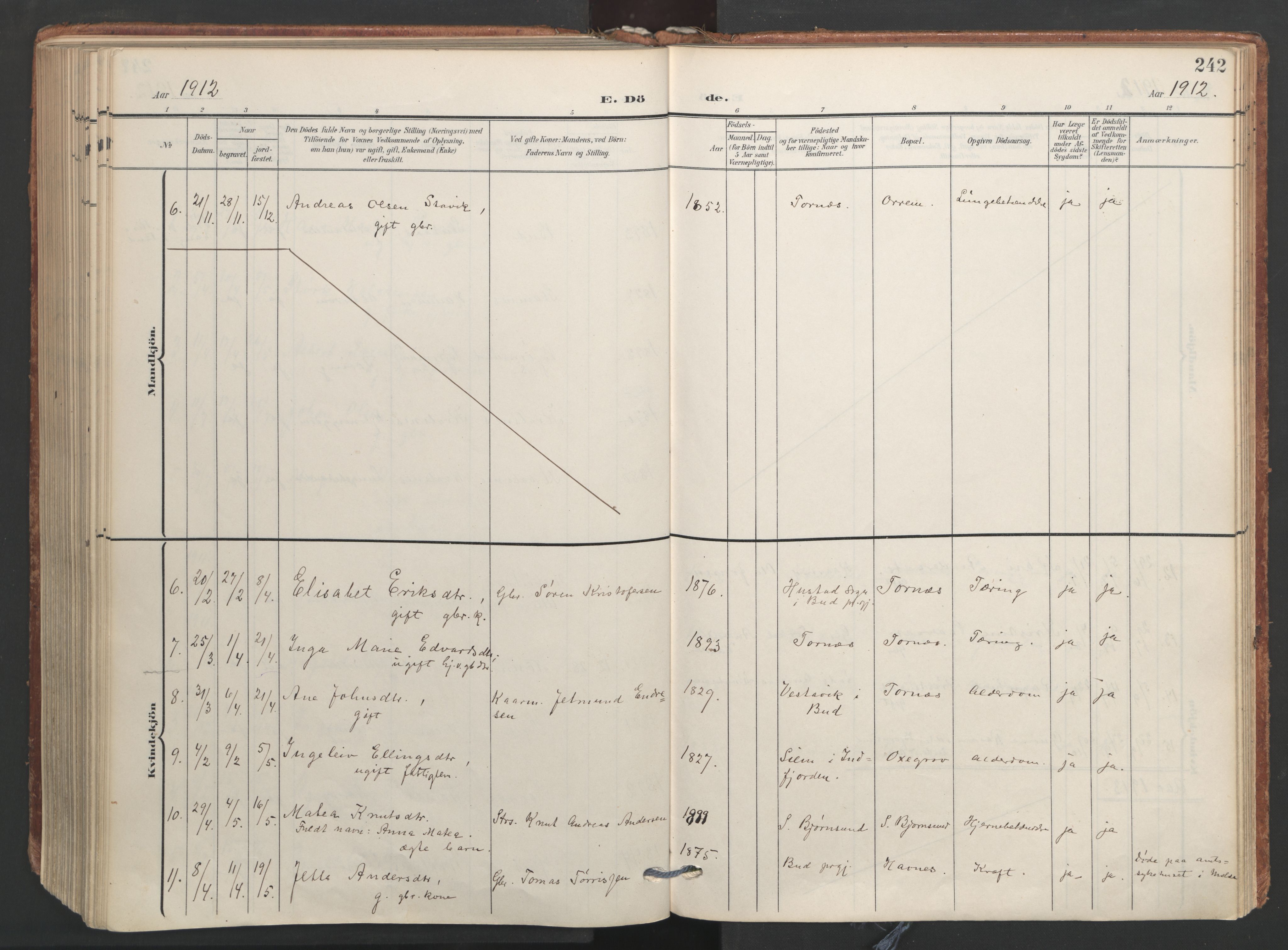 Ministerialprotokoller, klokkerbøker og fødselsregistre - Møre og Romsdal, SAT/A-1454/565/L0751: Parish register (official) no. 565A05, 1905-1979, p. 242