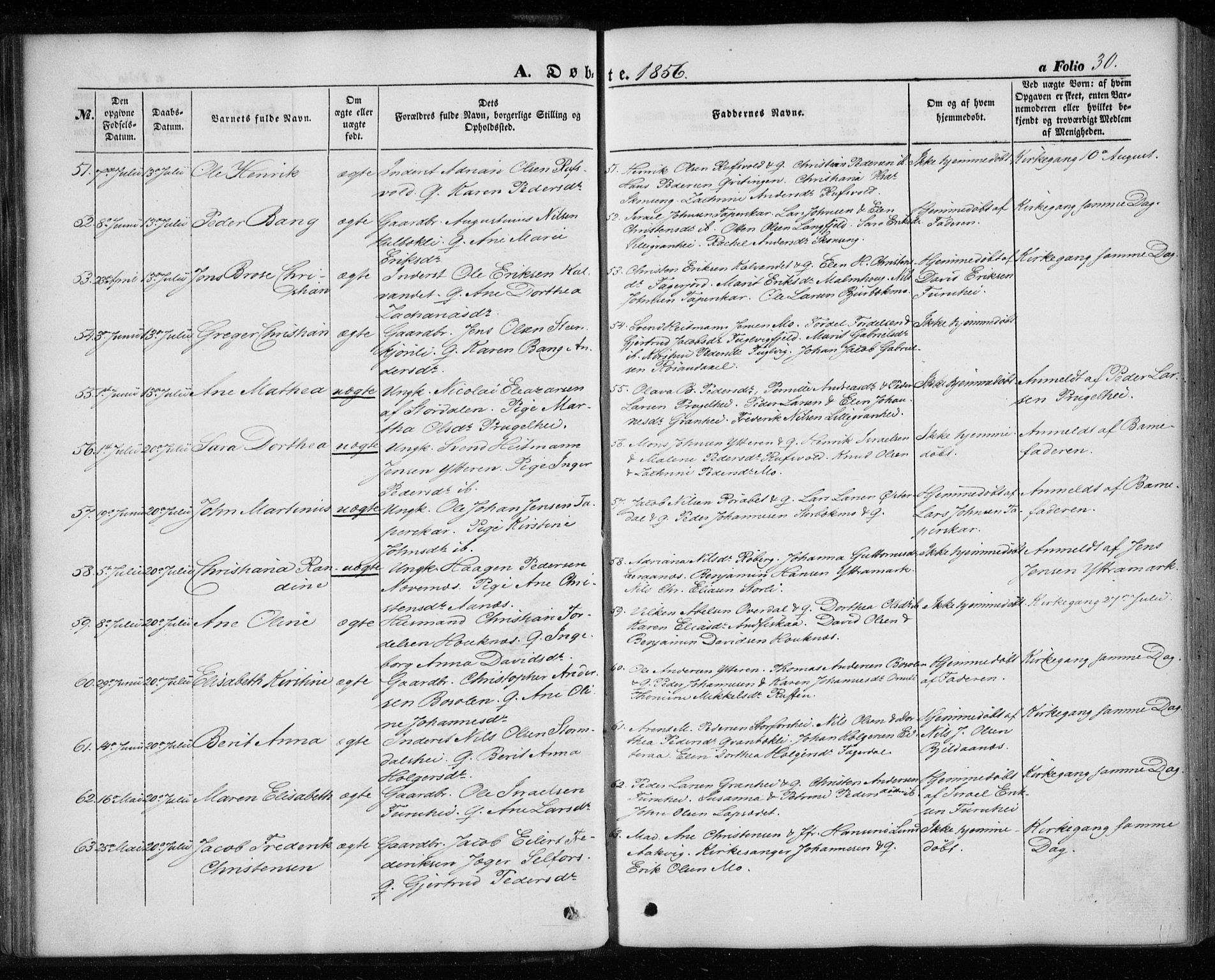 Ministerialprotokoller, klokkerbøker og fødselsregistre - Nordland, AV/SAT-A-1459/827/L0392: Parish register (official) no. 827A04, 1853-1866, p. 30