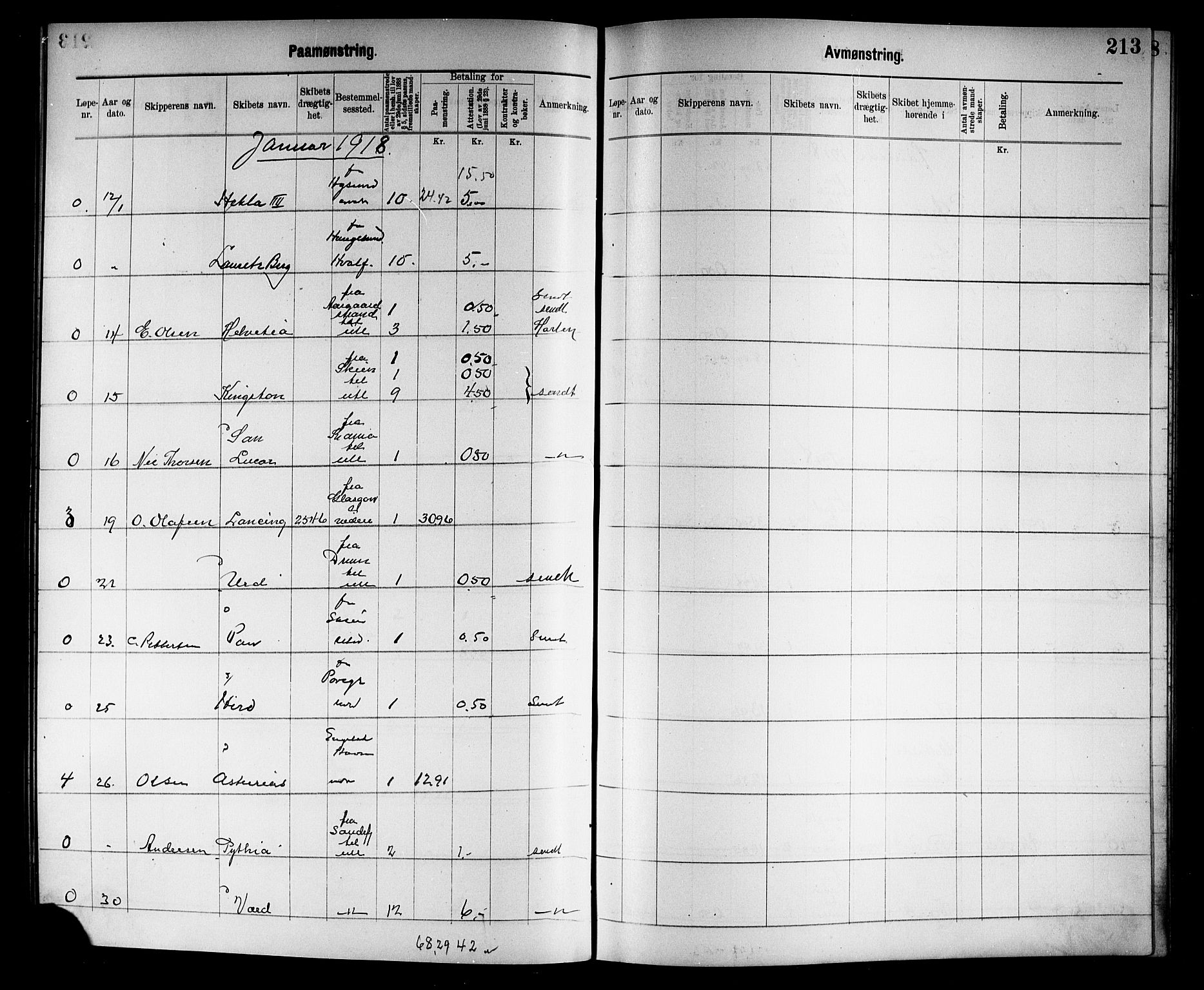 Tønsberg innrulleringskontor, AV/SAKO-A-786/H/Ha/L0007: Mønstringsjournal, 1915-1925, p. 216