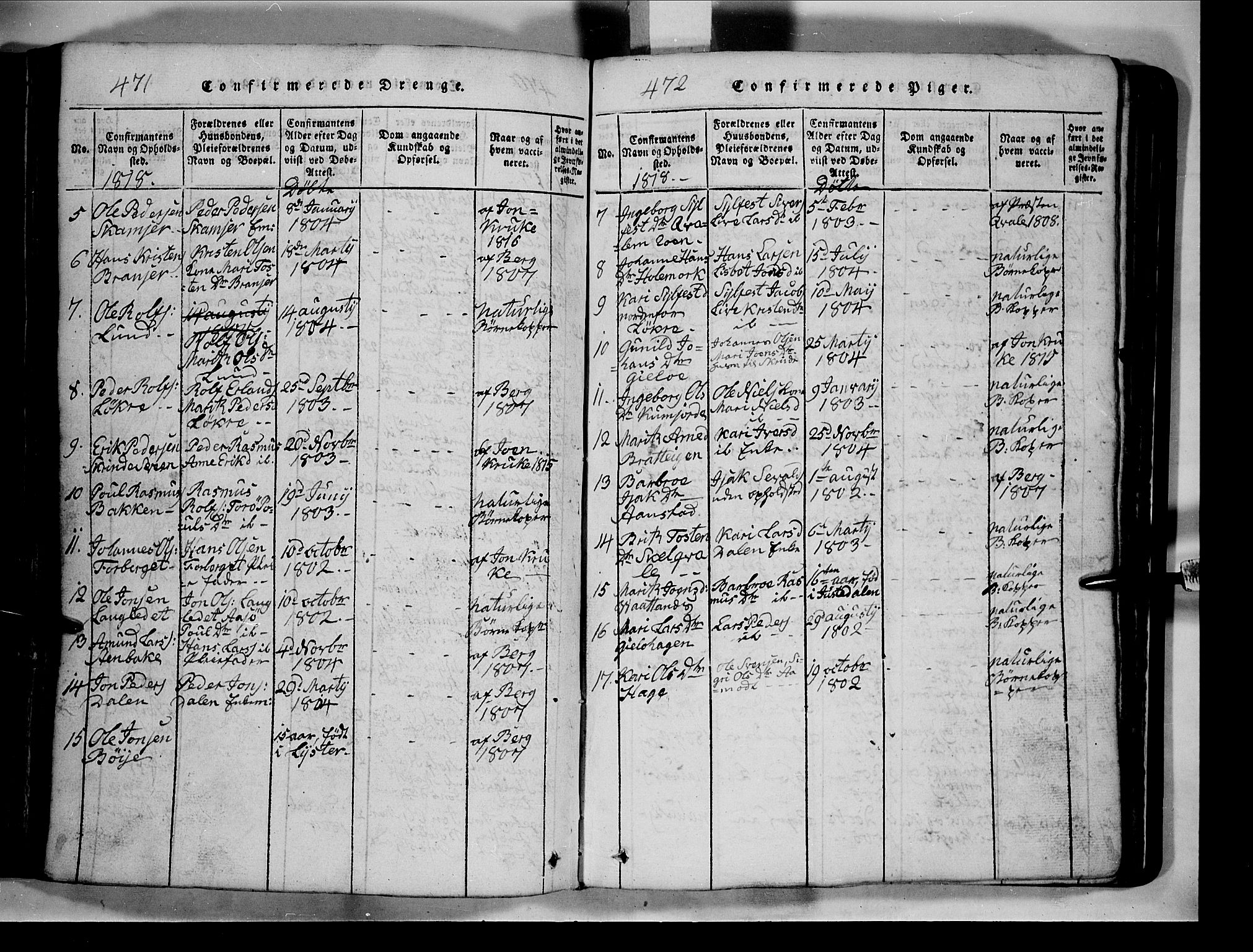 Lom prestekontor, SAH/PREST-070/L/L0003: Parish register (copy) no. 3, 1815-1844, p. 471-472