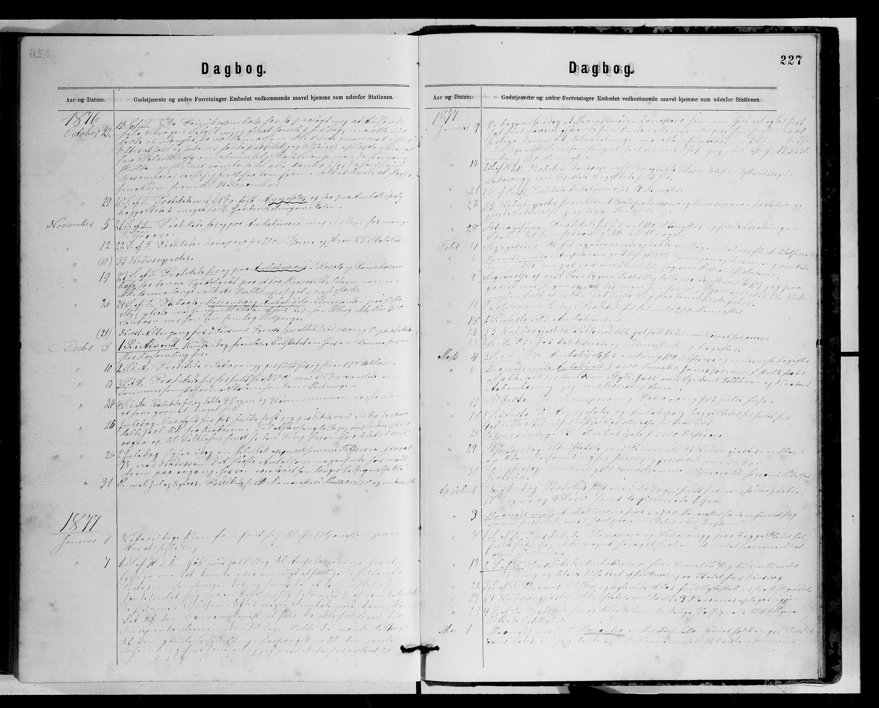 Archives FLM/NMS, Madagaskar, VID/MA-A-1163/D/Db/L0269: Parish register (official) no. 1, 1867-1884, p. 227