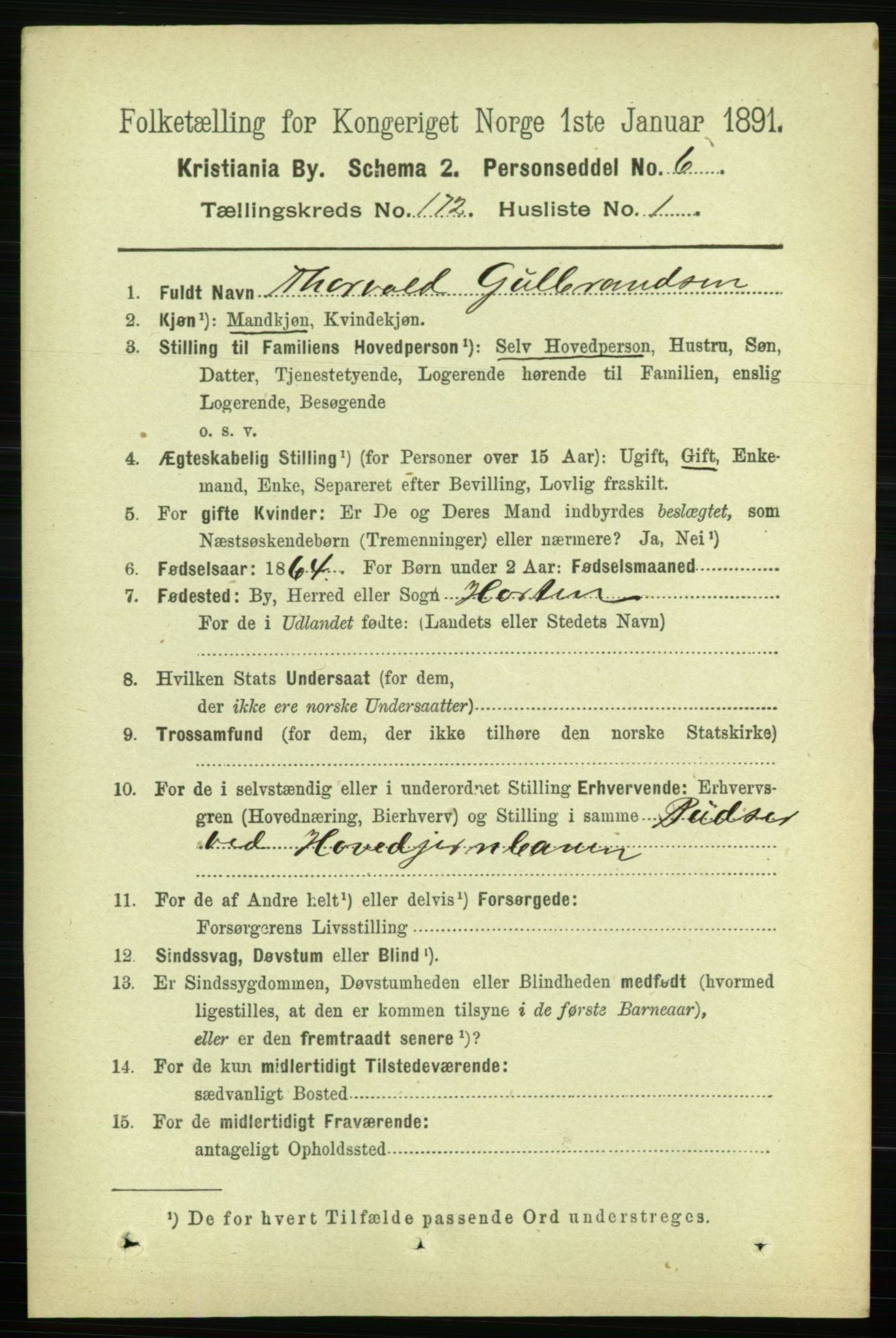 RA, 1891 census for 0301 Kristiania, 1891, p. 101687