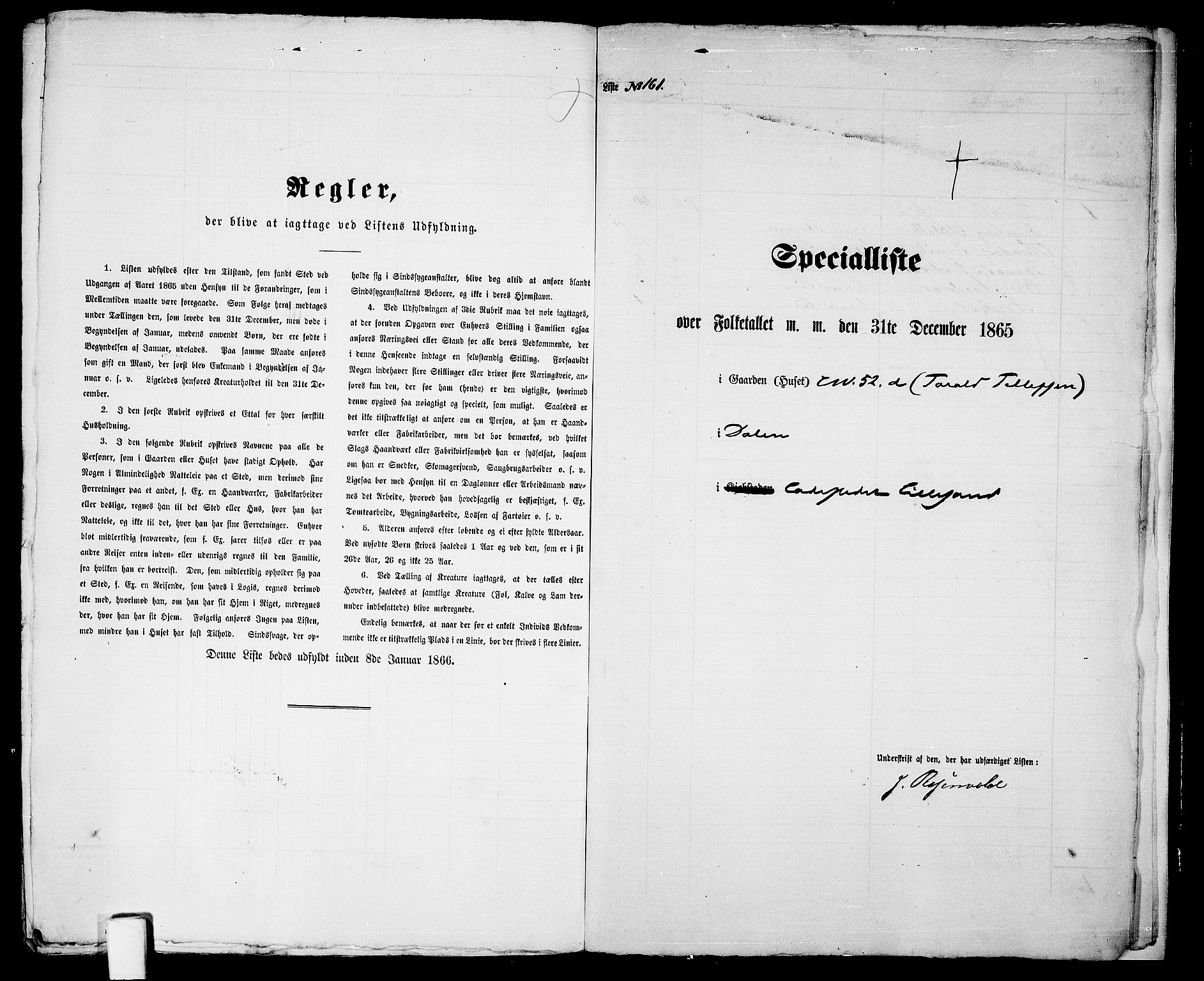 RA, 1865 census for Vestre Moland/Lillesand, 1865, p. 331