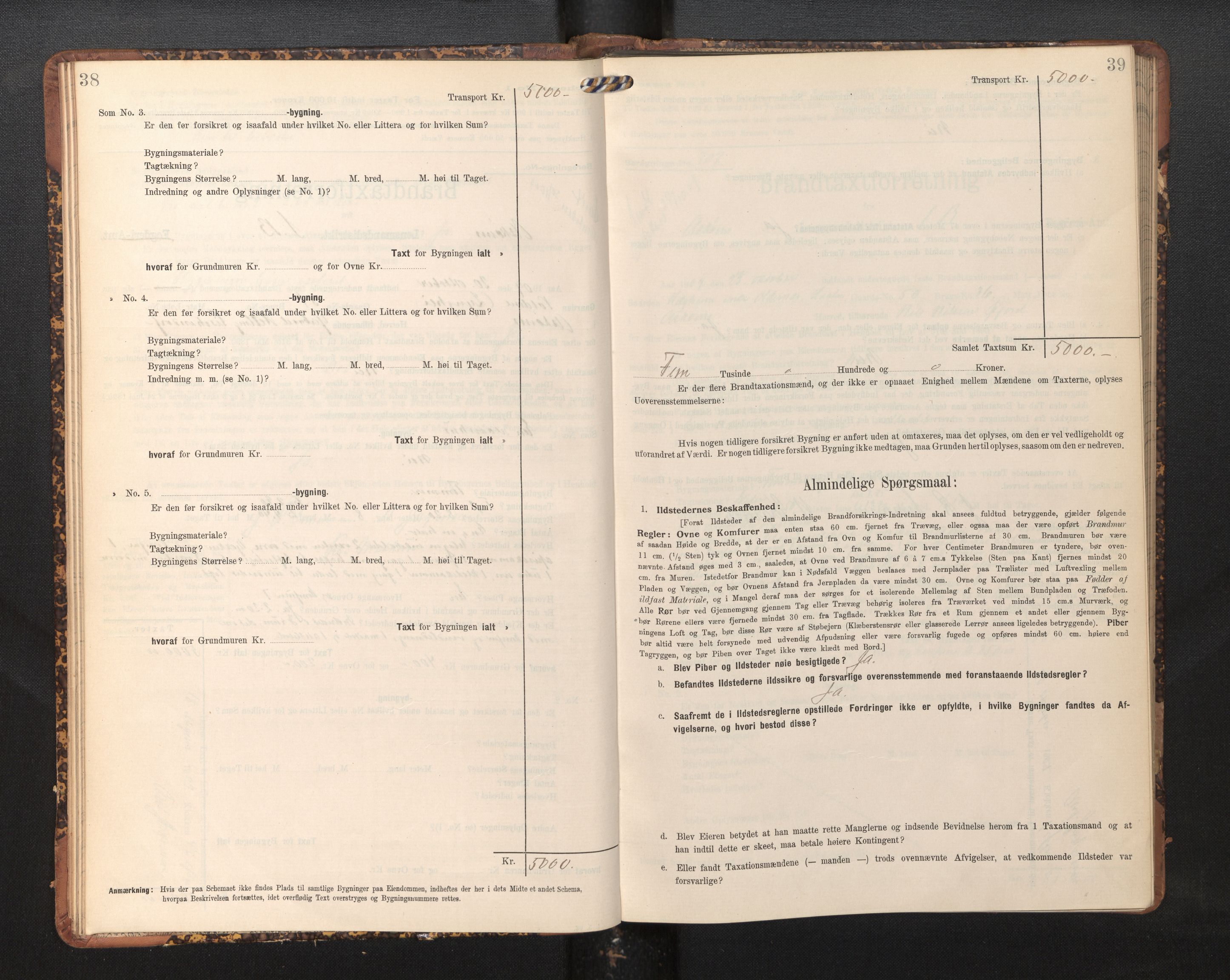 Lensmannen i Askøy, AV/SAB-A-31001/0012/L0006: Branntakstprotokoll, skjematakst, Laksevåg, 1907-1917, p. 38-39