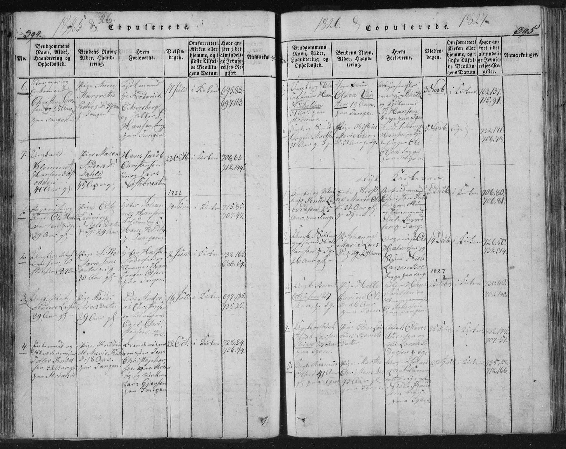 Strømsø kirkebøker, AV/SAKO-A-246/F/Fb/L0004: Parish register (official) no. II 4, 1814-1843, p. 394-395