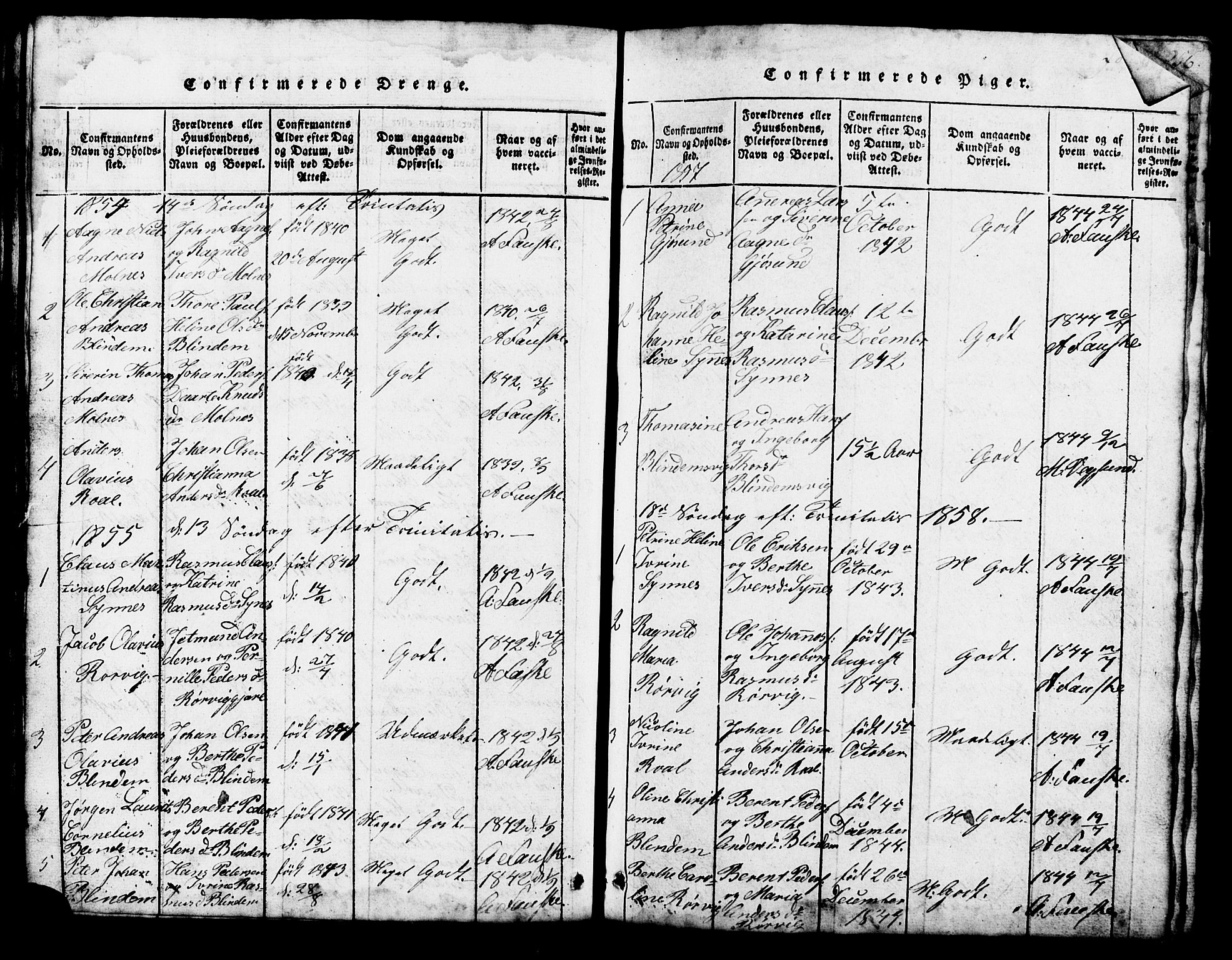 Ministerialprotokoller, klokkerbøker og fødselsregistre - Møre og Romsdal, SAT/A-1454/537/L0520: Parish register (copy) no. 537C01, 1819-1868, p. 254