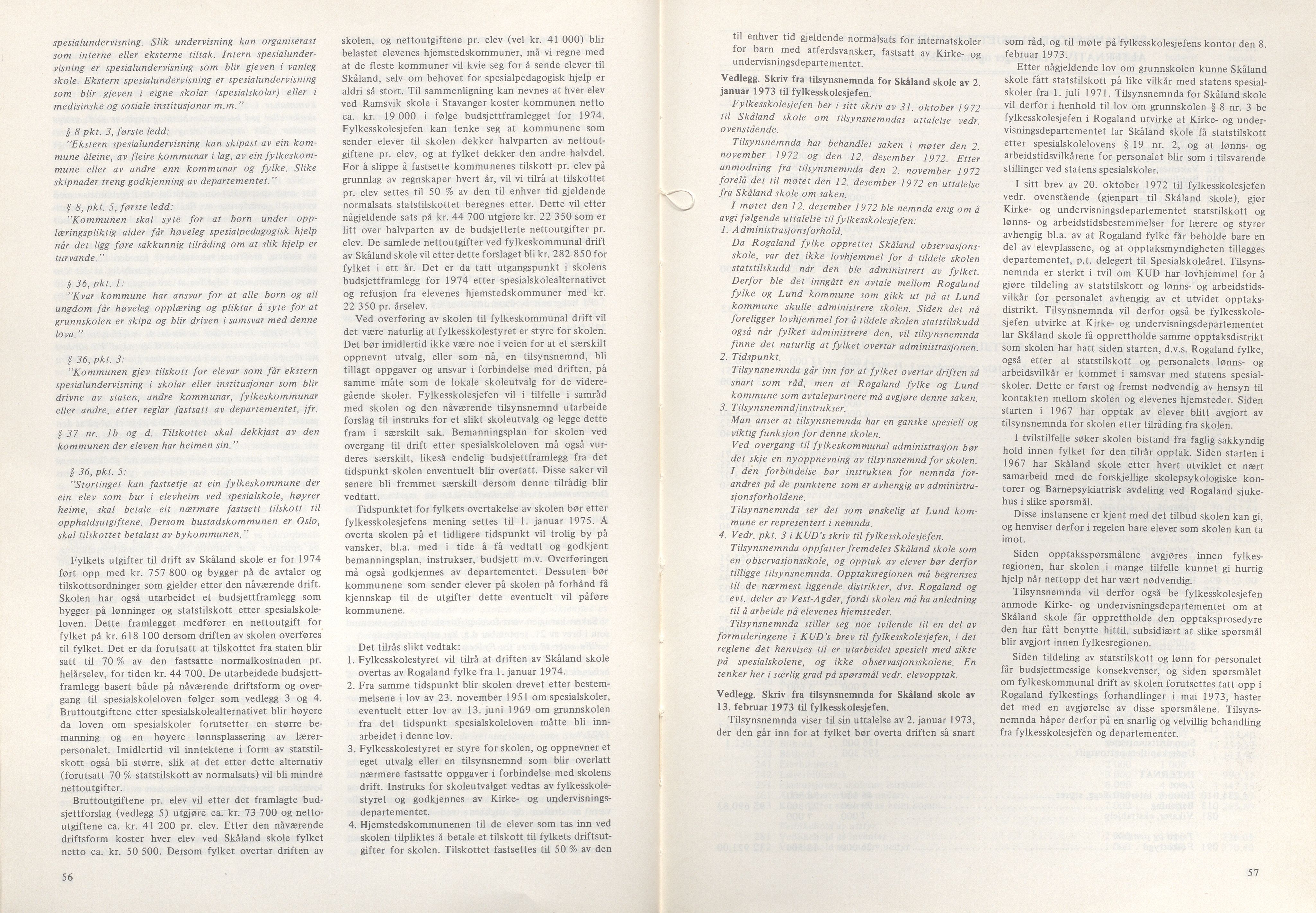 Rogaland fylkeskommune - Fylkesrådmannen , IKAR/A-900/A/Aa/Aaa/L0094: Møtebok , 1974, p. 56-57