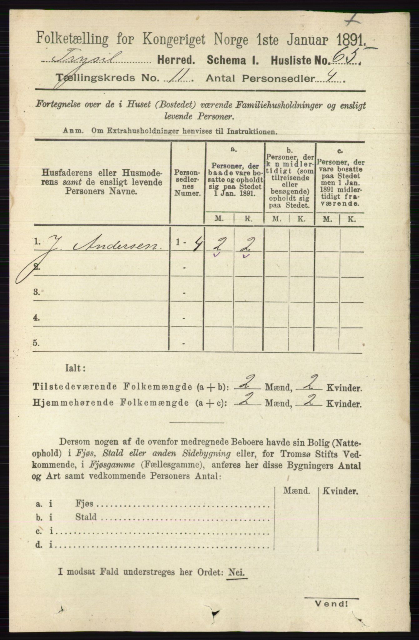 RA, 1891 census for 0428 Trysil, 1891, p. 5512