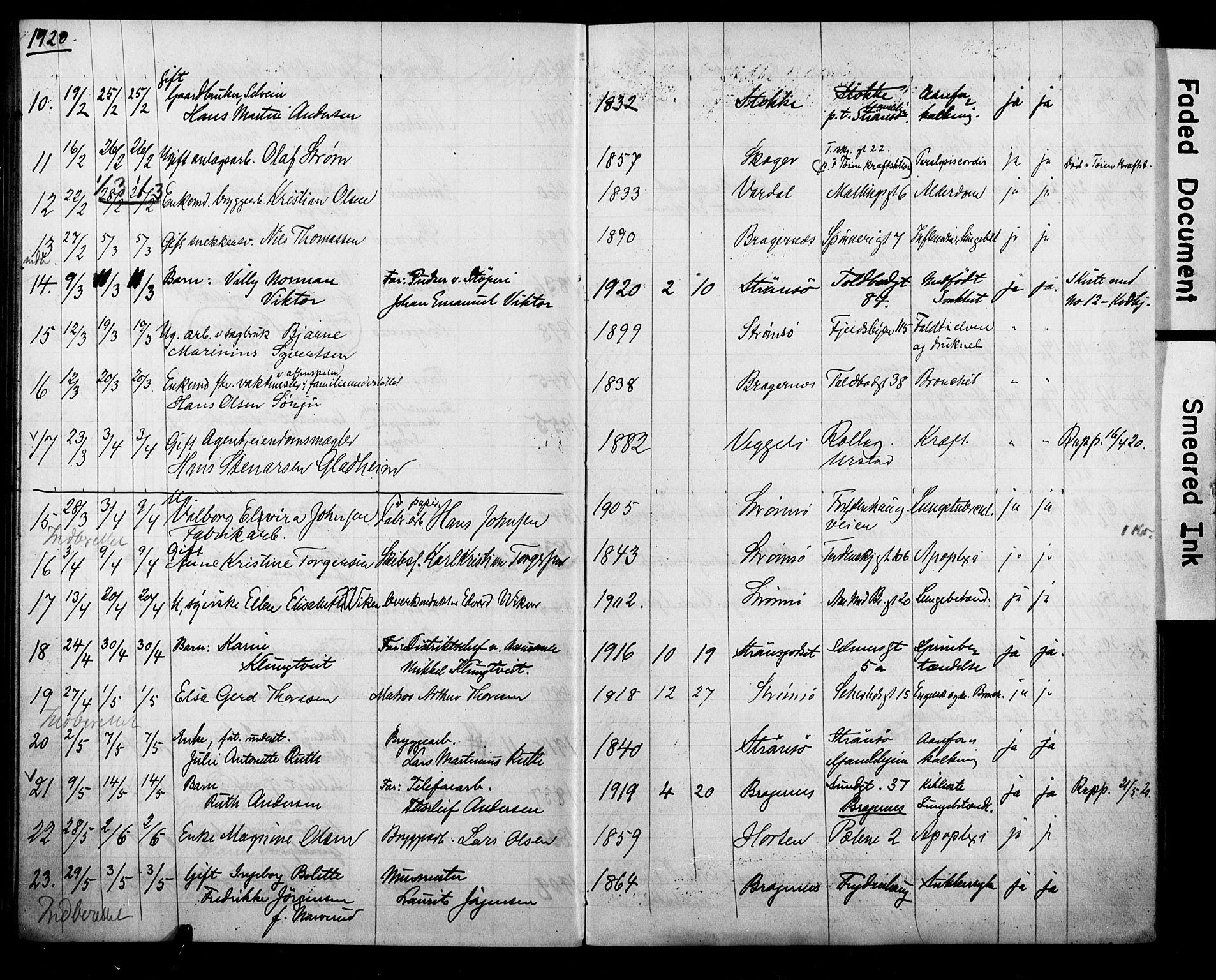 Strømsø kirkebøker, AV/SAKO-A-246/Y/Ya/L0008: Parish register draft no. I 8, 1916-1931