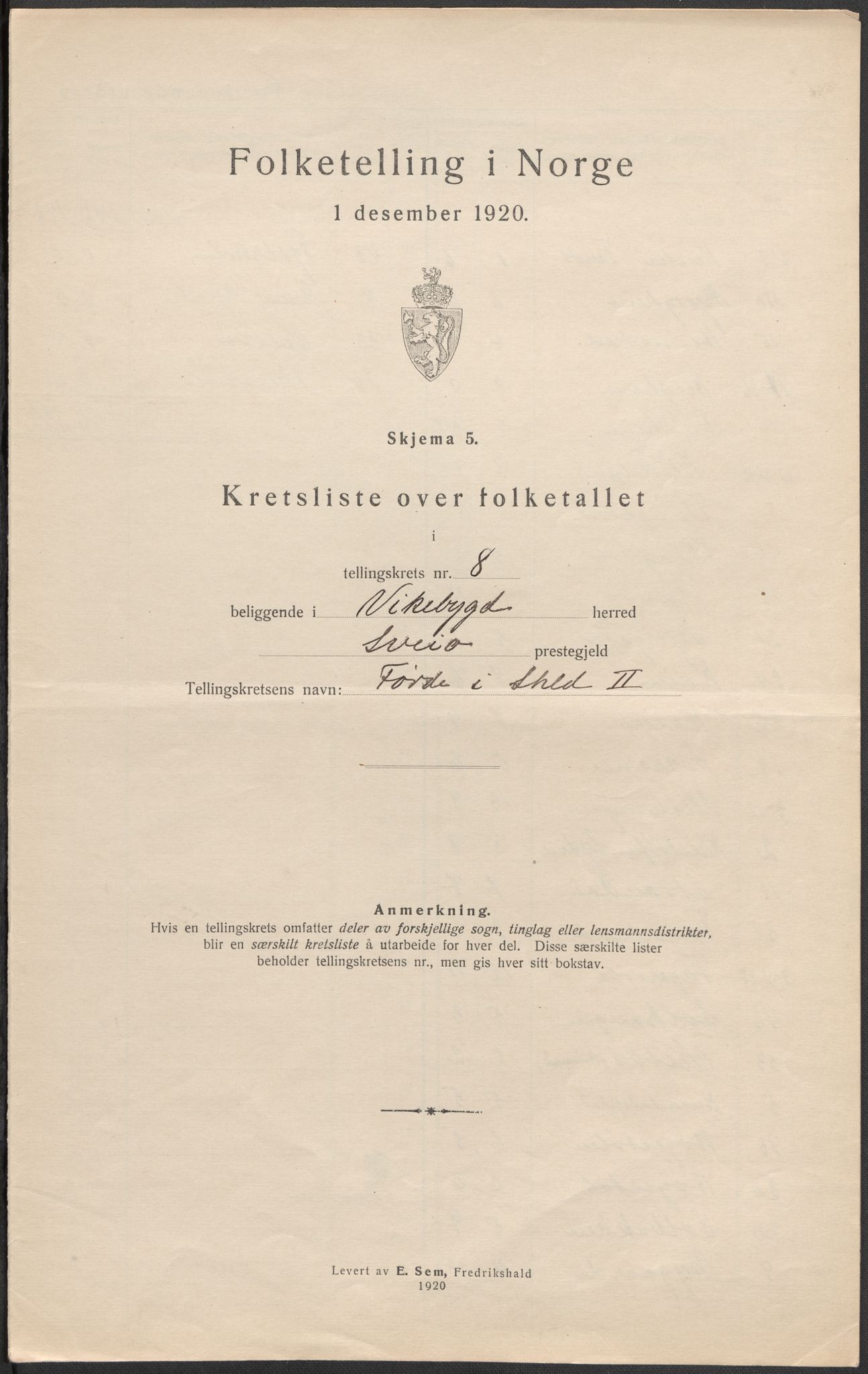 SAB, 1920 census for Vikebygd, 1920, p. 27