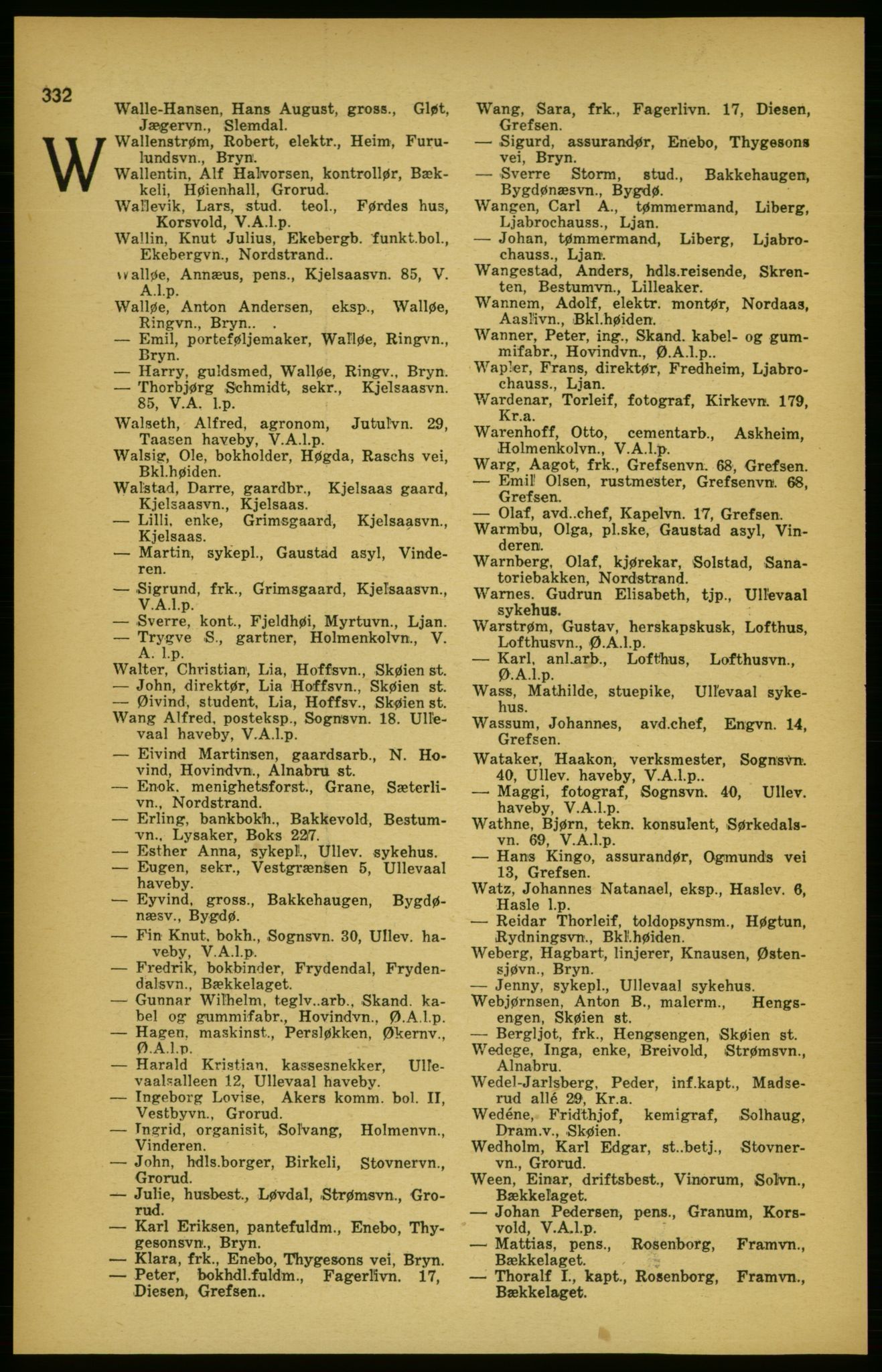 Aker adressebok/adressekalender, PUBL/001/A/003: Akers adressekalender, 1924-1925, p. 332