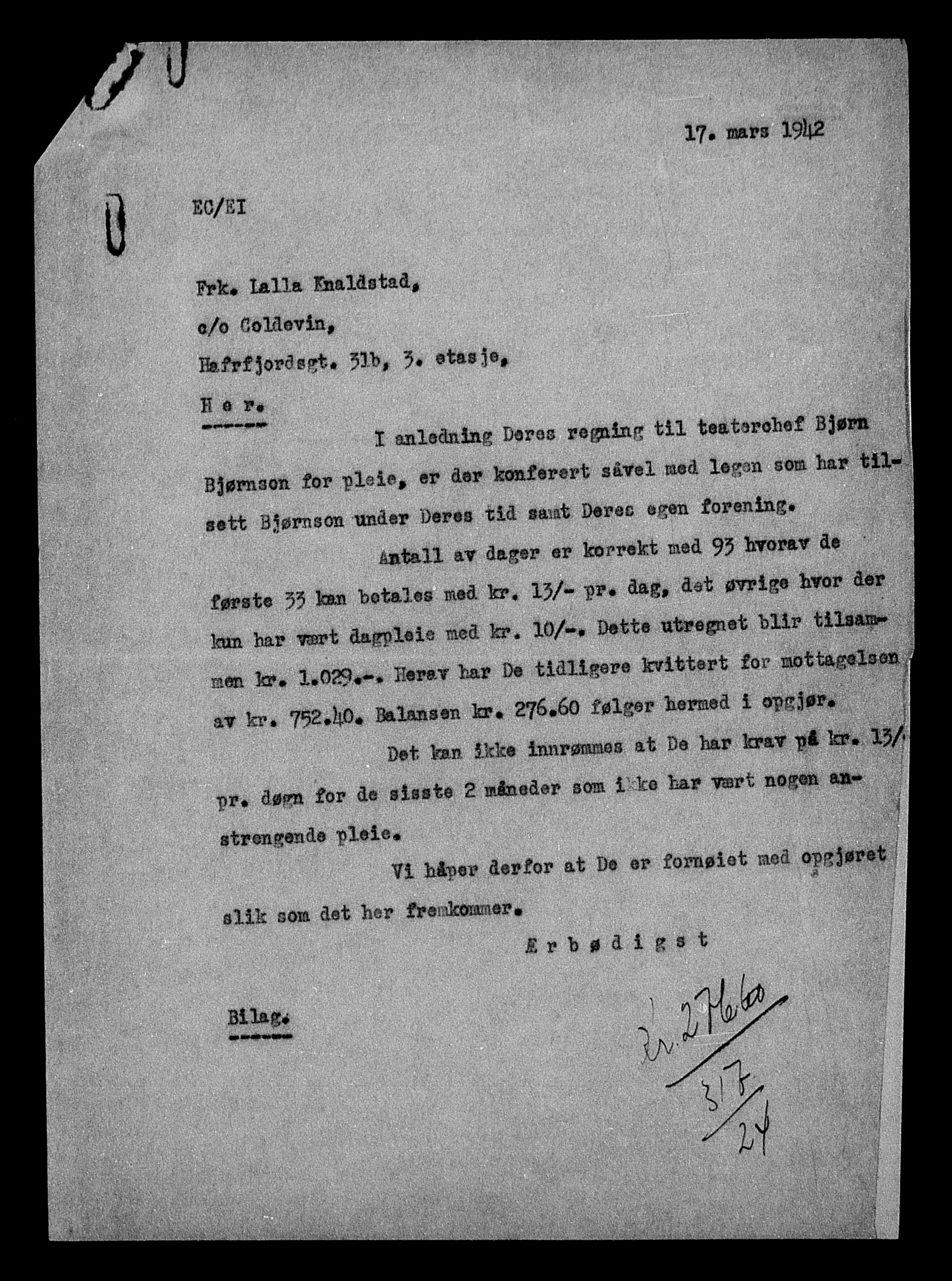 Justisdepartementet, Tilbakeføringskontoret for inndratte formuer, AV/RA-S-1564/H/Hc/Hcc/L0925: --, 1945-1947, p. 14