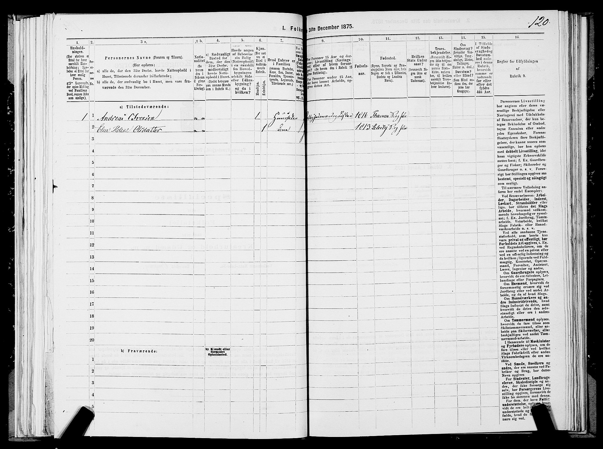 SATØ, 1875 census for 2025P Tana, 1875, p. 3120