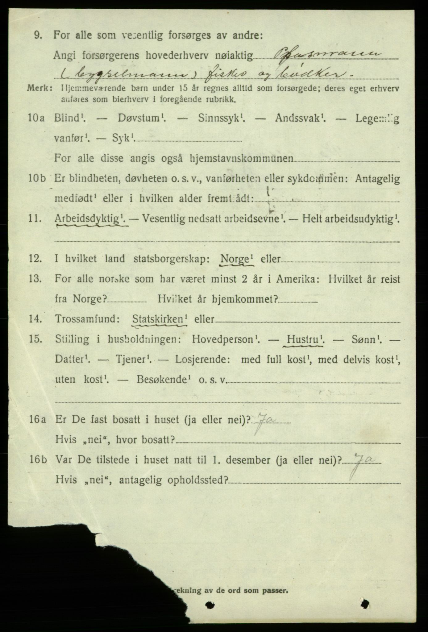 SAB, 1920 census for Varaldsøy, 1920, p. 750