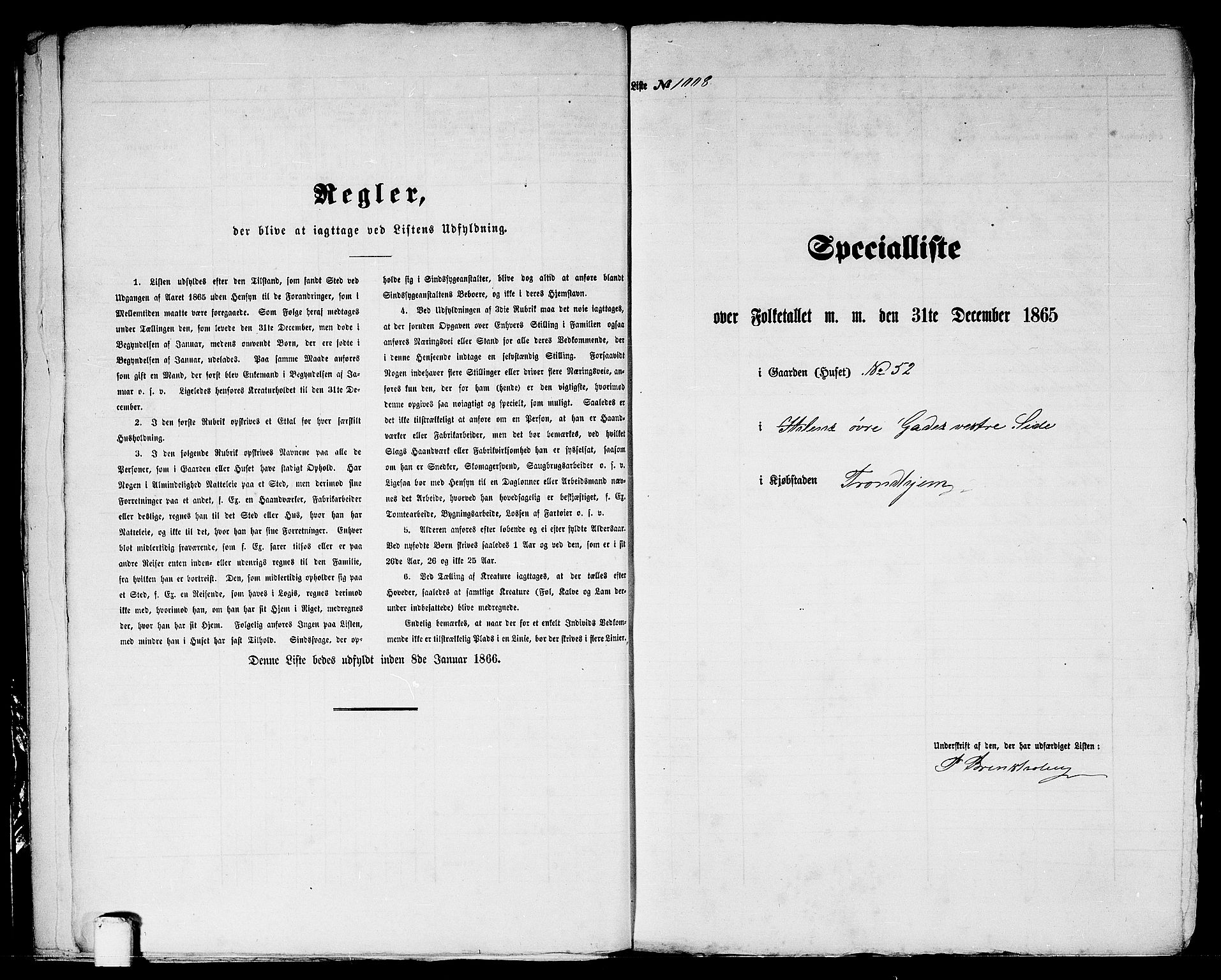 RA, 1865 census for Trondheim, 1865, p. 2097