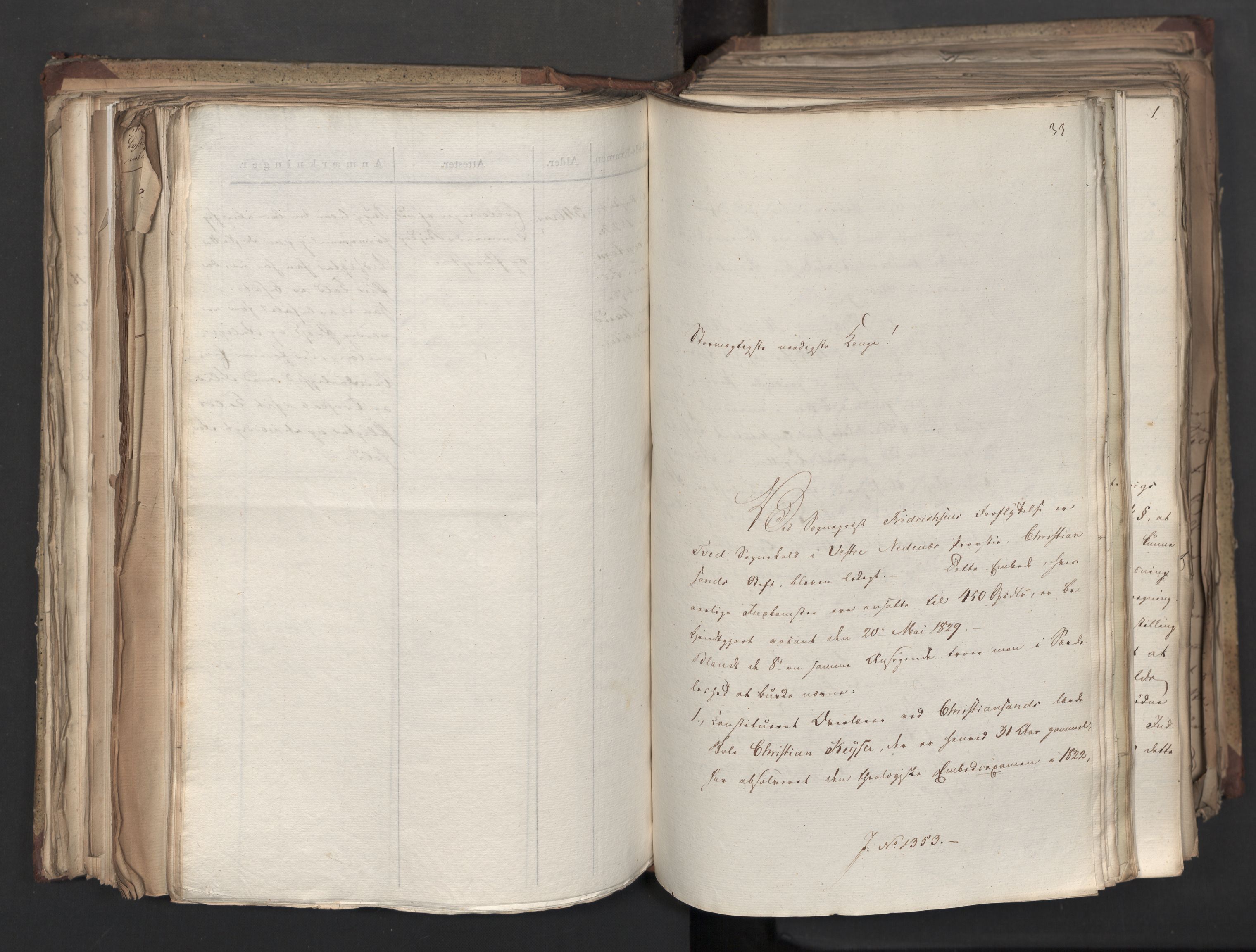 Statsrådsavdelingen i Stockholm, AV/RA-S-1003/D/Da/L0060: Regjeringsinnstillinger nr. 1276-1500, 1829, p. 291