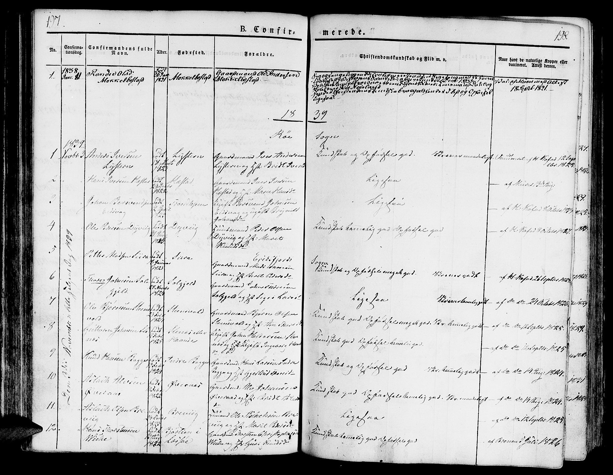 Ministerialprotokoller, klokkerbøker og fødselsregistre - Møre og Romsdal, SAT/A-1454/551/L0624: Parish register (official) no. 551A04, 1831-1845, p. 197-198