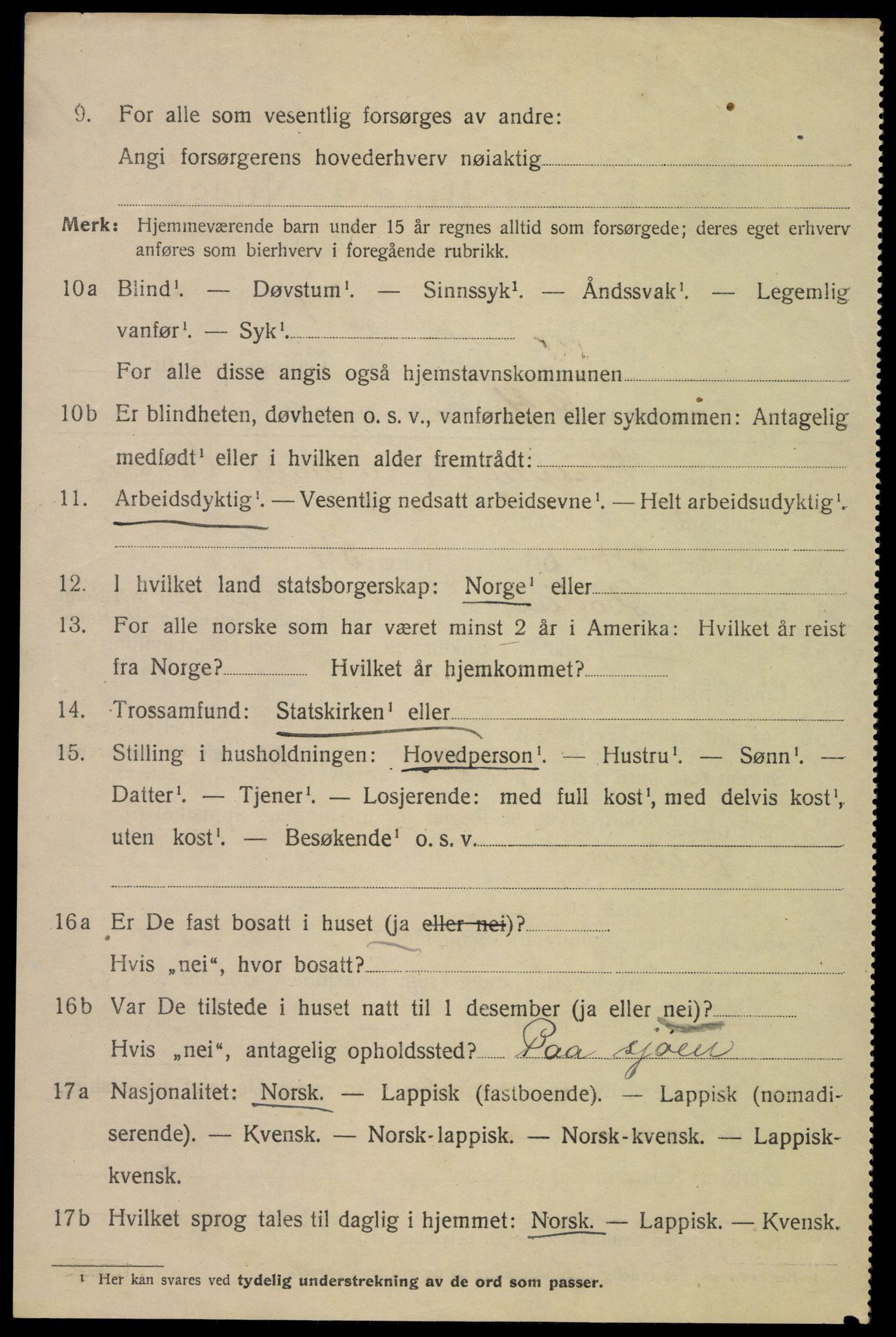 SAT, 1920 census for Bodø, 1920, p. 6992