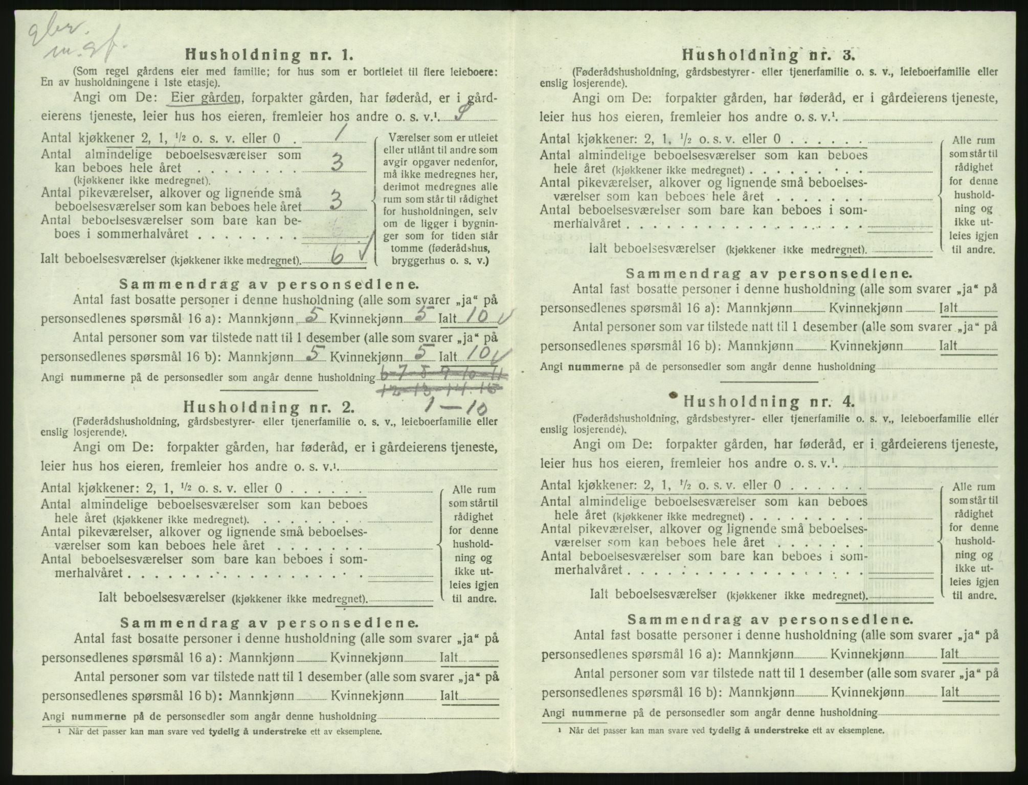 SAK, 1920 census for Feda, 1920, p. 28