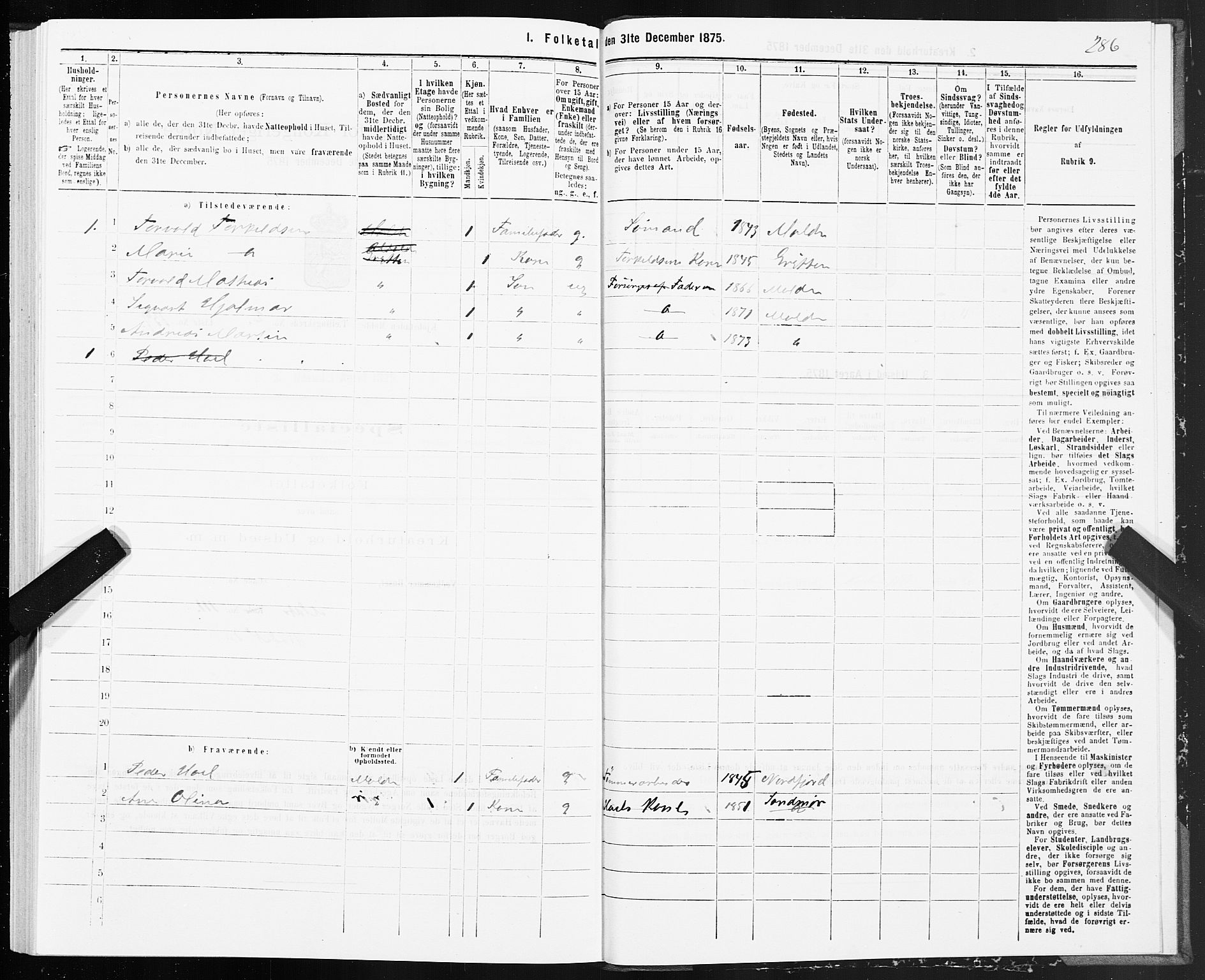 SAT, 1875 census for 1502P Molde, 1875, p. 1286