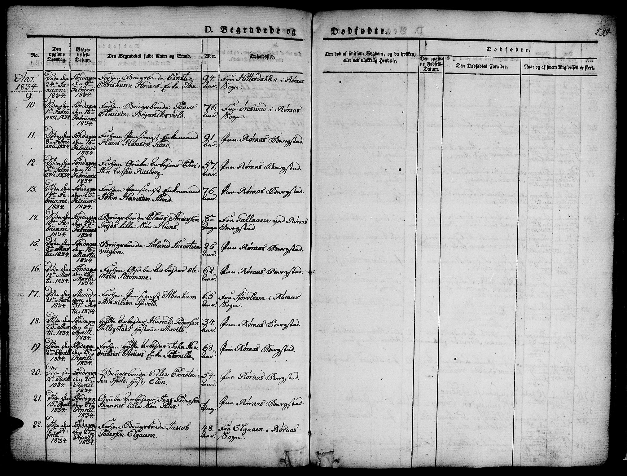 Ministerialprotokoller, klokkerbøker og fødselsregistre - Sør-Trøndelag, SAT/A-1456/681/L0939: Parish register (copy) no. 681C03, 1829-1855, p. 599