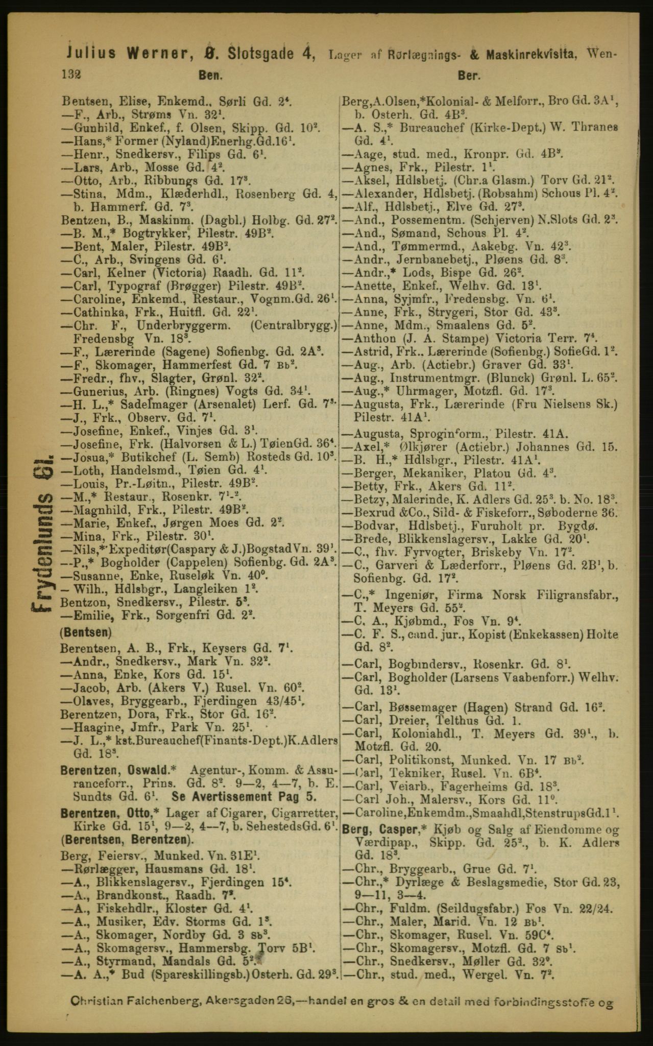 Kristiania/Oslo adressebok, PUBL/-, 1891, p. 132