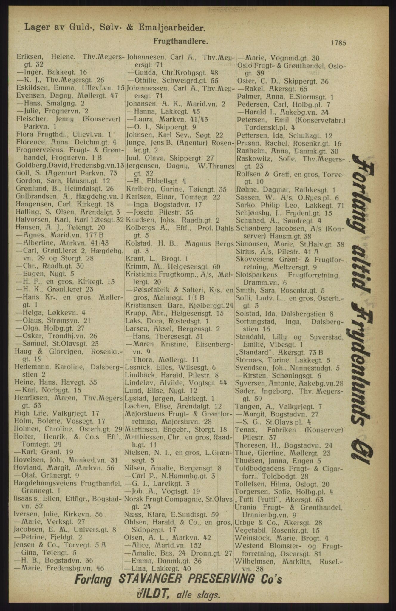 Kristiania/Oslo adressebok, PUBL/-, 1914, p. 1785