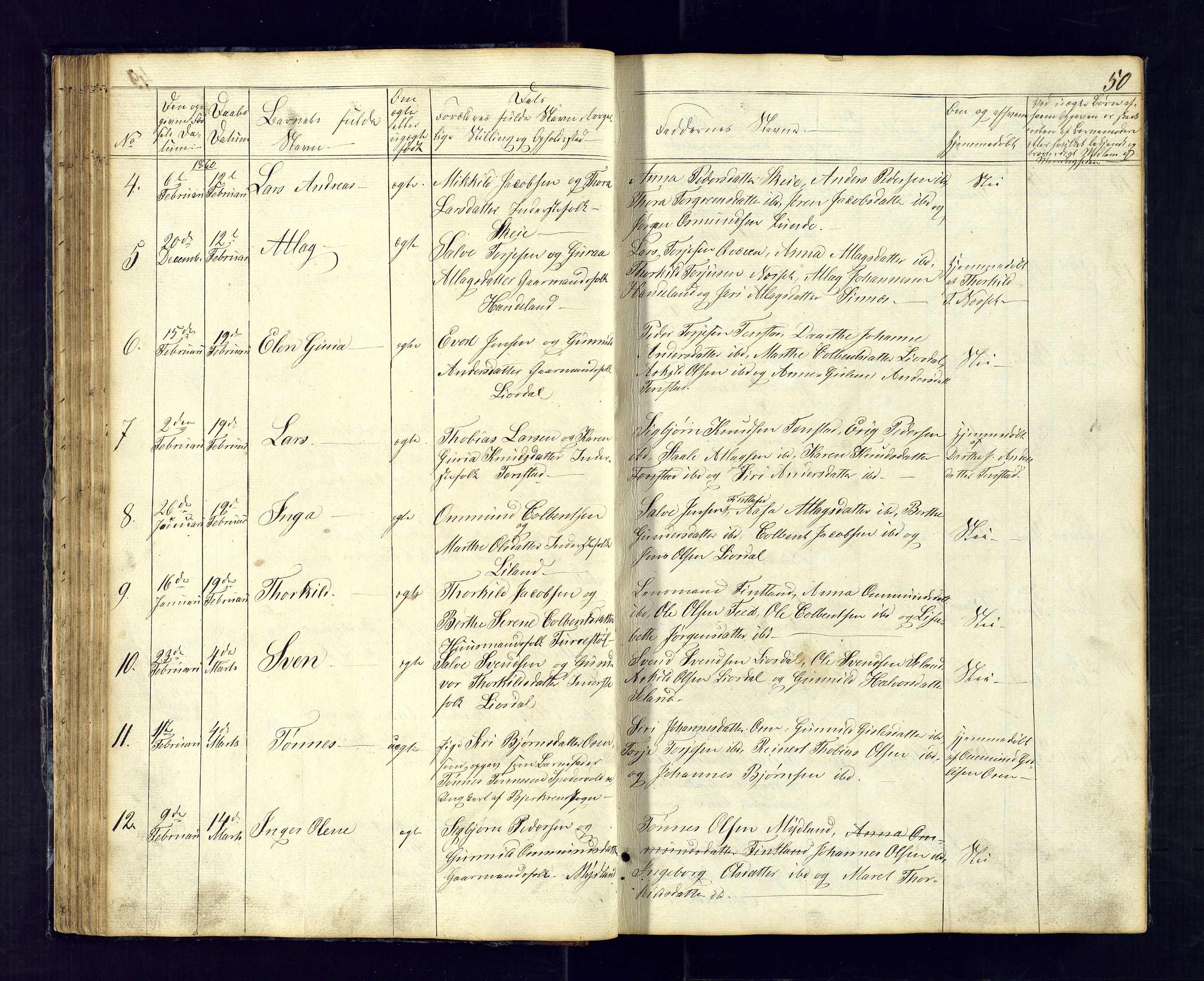 Sirdal sokneprestkontor, SAK/1111-0036/F/Fb/Fbb/L0002: Parish register (copy) no. B-2, 1848-1878, p. 50
