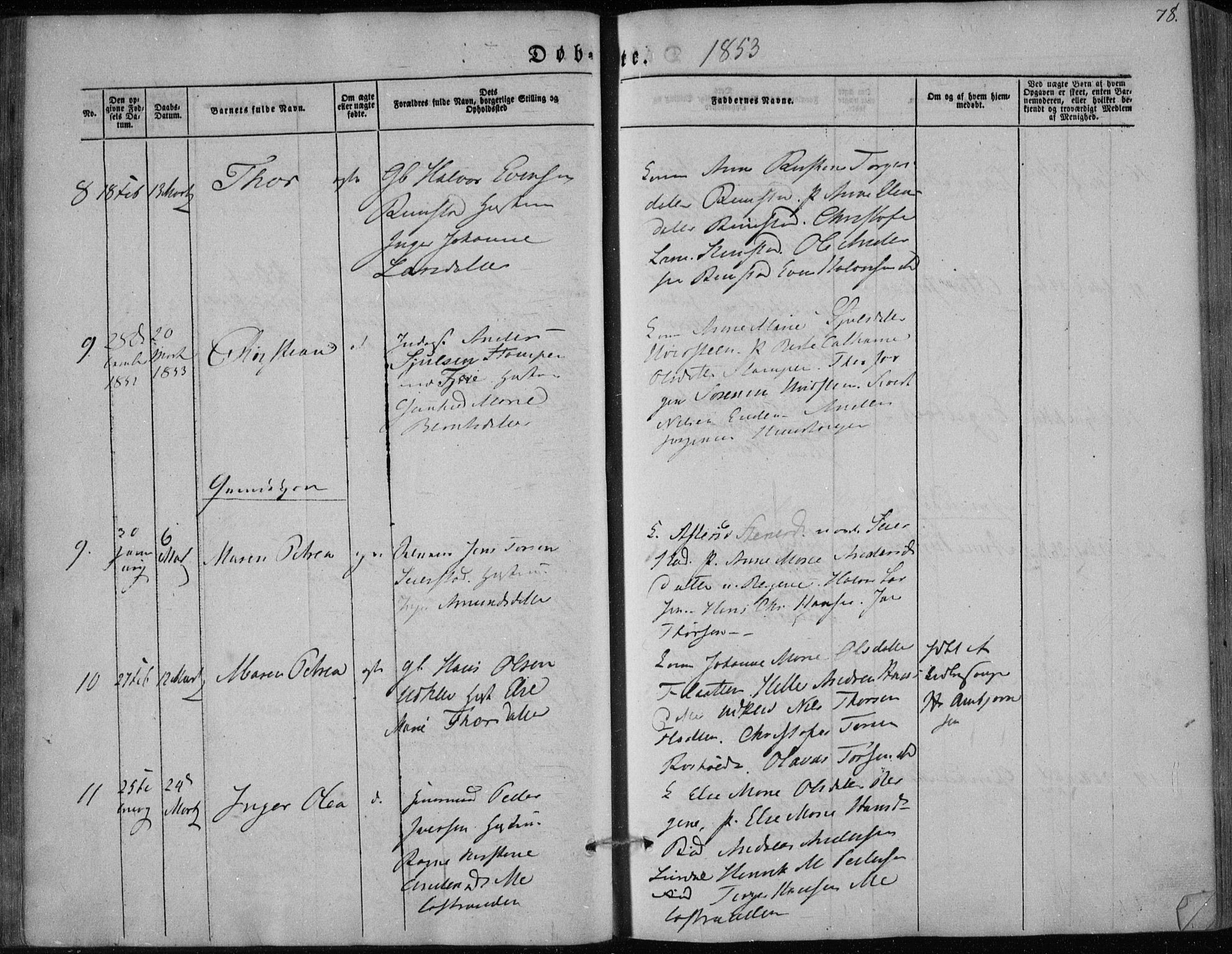 Hedrum kirkebøker, AV/SAKO-A-344/F/Fa/L0006: Parish register (official) no. I 6, 1849-1857, p. 78