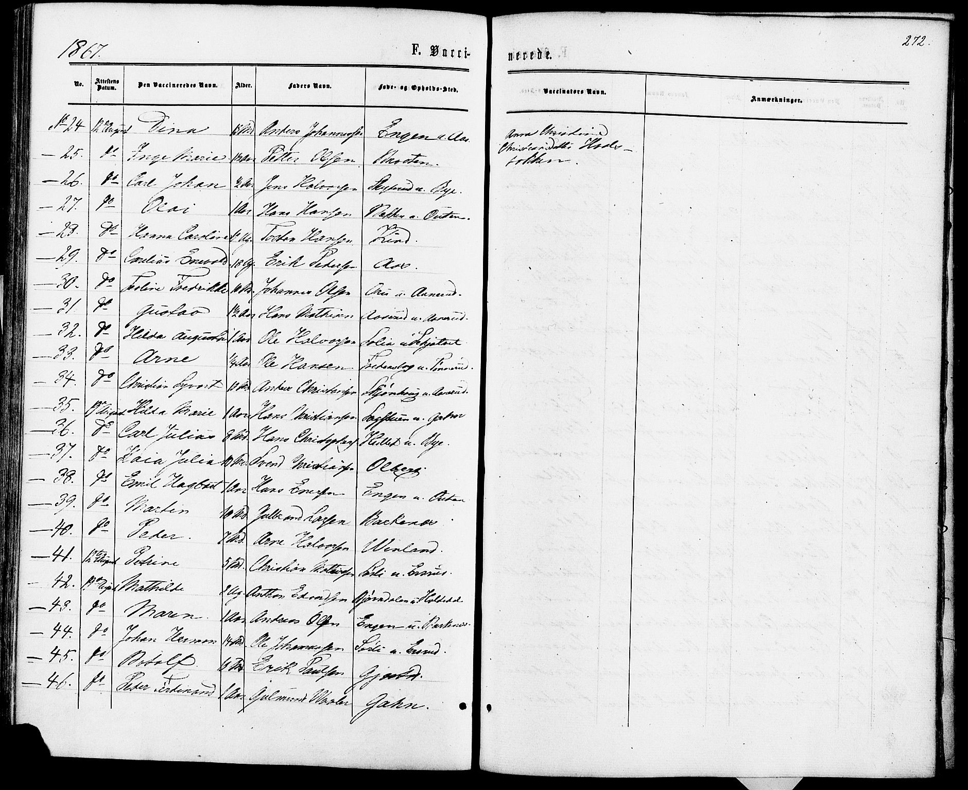 Fet prestekontor Kirkebøker, AV/SAO-A-10370a/F/Fa/L0013: Parish register (official) no. I 13, 1867-1877, p. 272