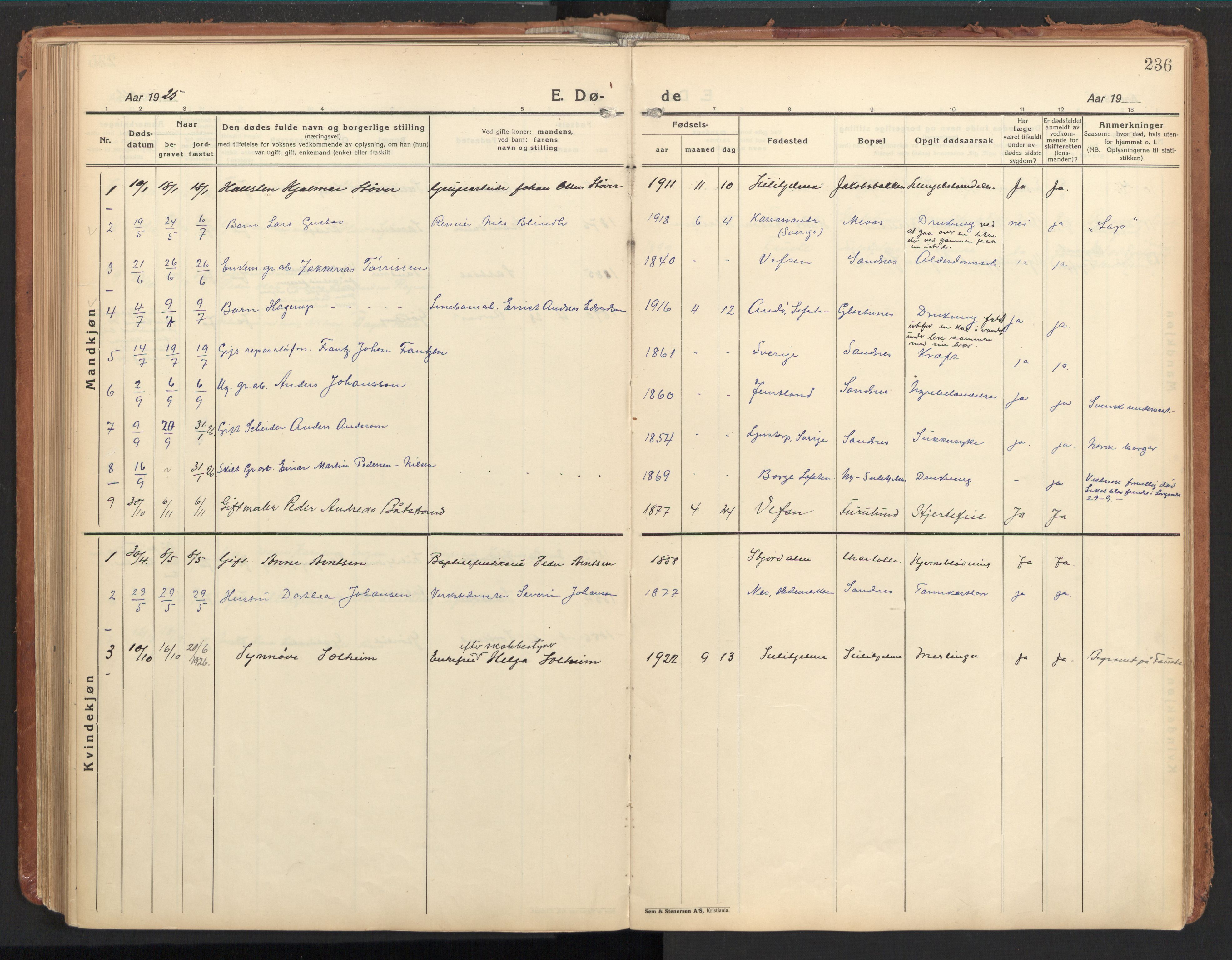 Ministerialprotokoller, klokkerbøker og fødselsregistre - Nordland, AV/SAT-A-1459/850/L0716: Curate's parish register no. 850B06, 1924-1938, p. 236